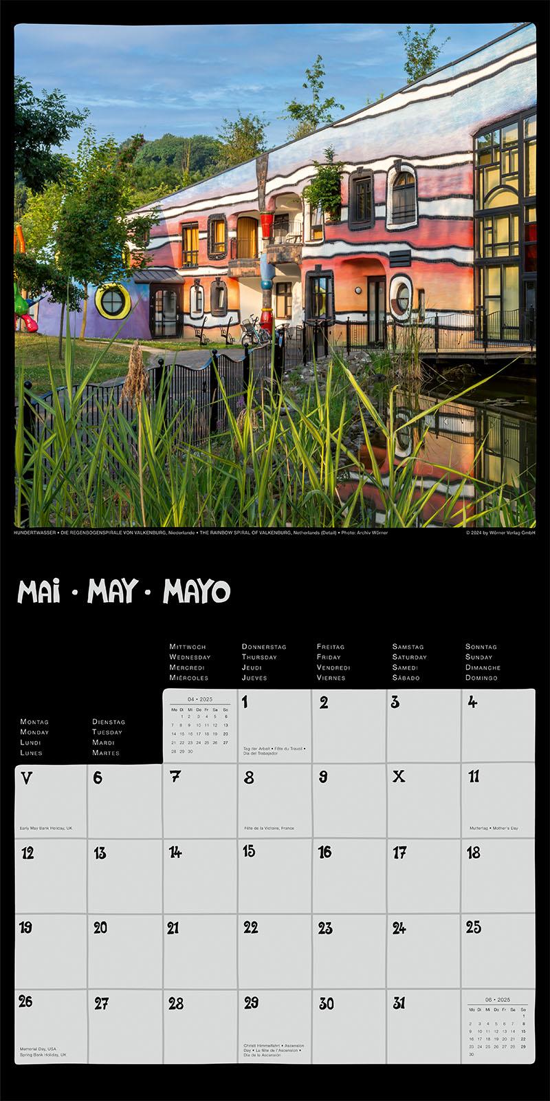 Hundertwasser Broschürenkalender Architektur 2025