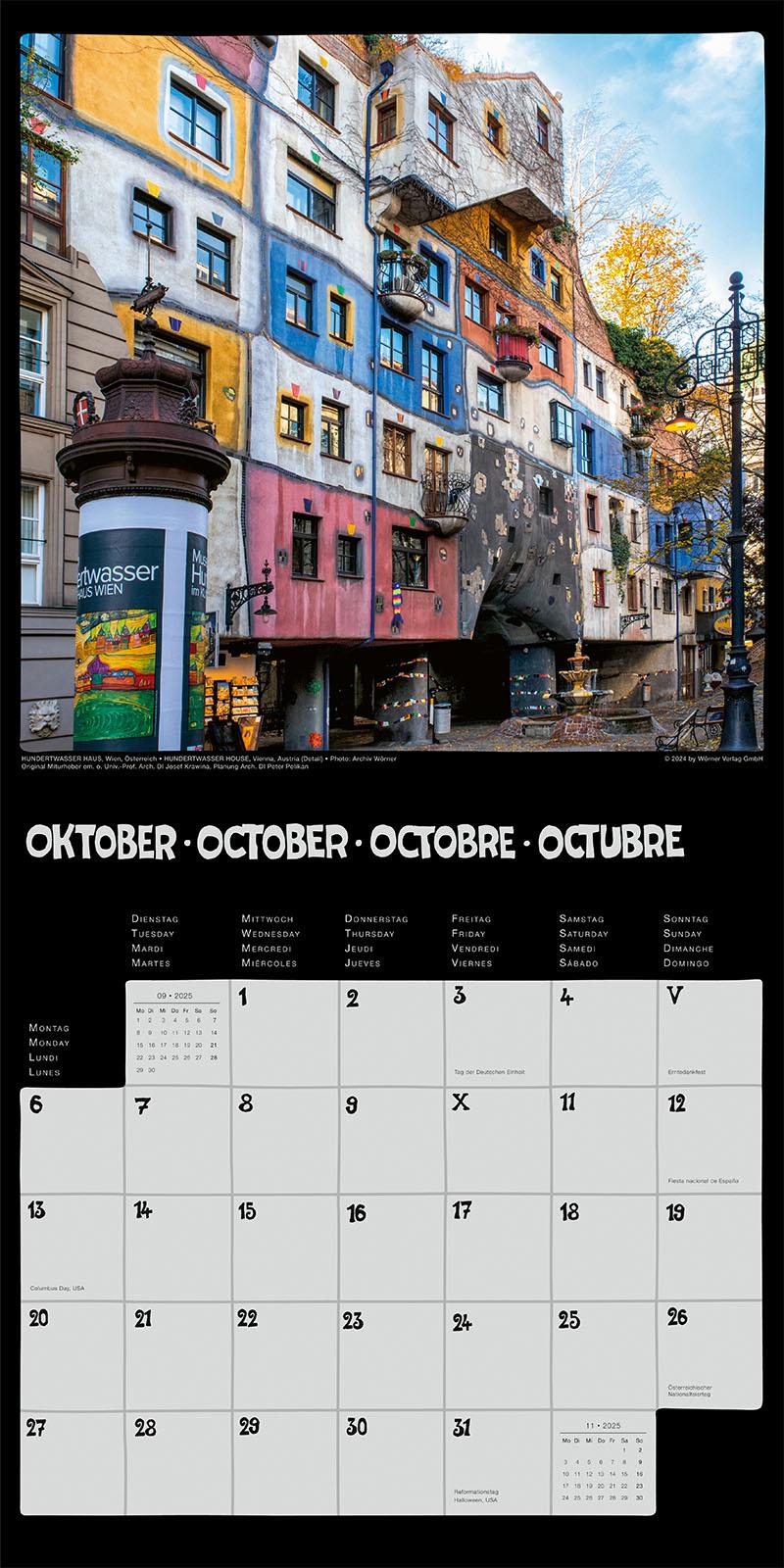 Hundertwasser Broschürenkalender Architektur 2025