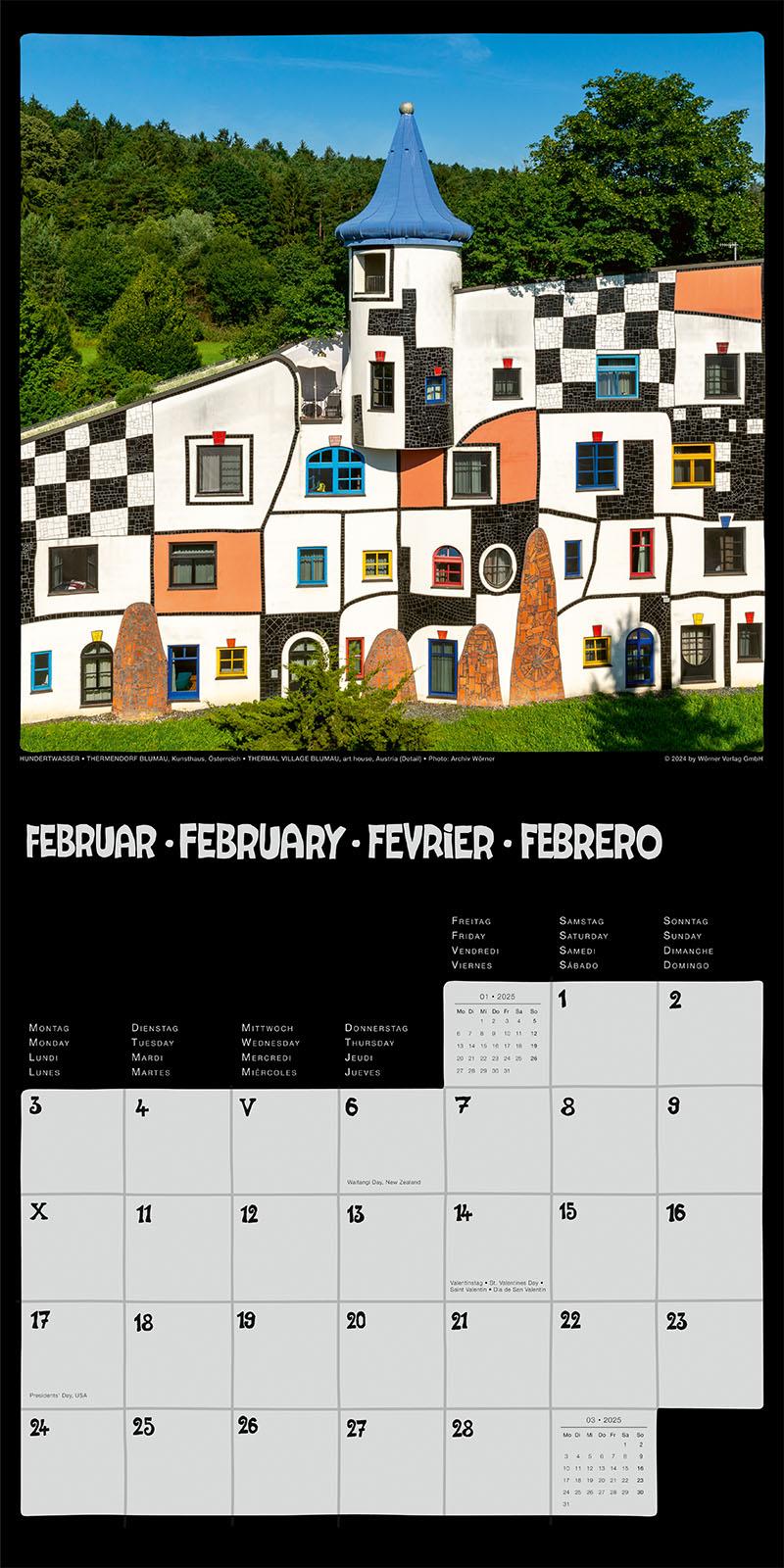 Hundertwasser Broschürenkalender Architektur 2025