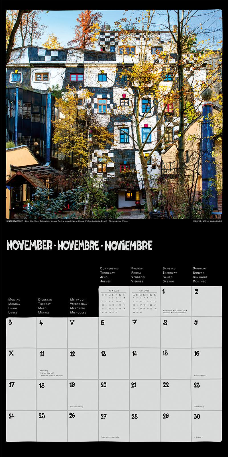 Hundertwasser Broschürenkalender Architektur 2025