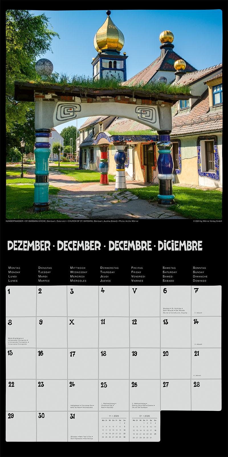 Hundertwasser Broschürenkalender Architektur 2025