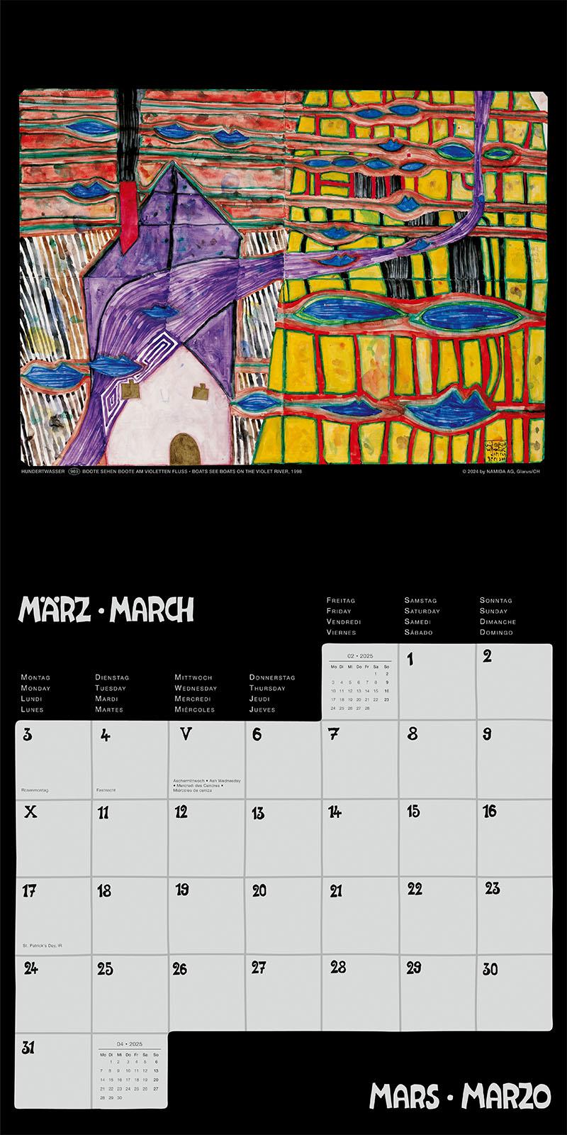 Hundertwasser Broschürenkalender Art 2025