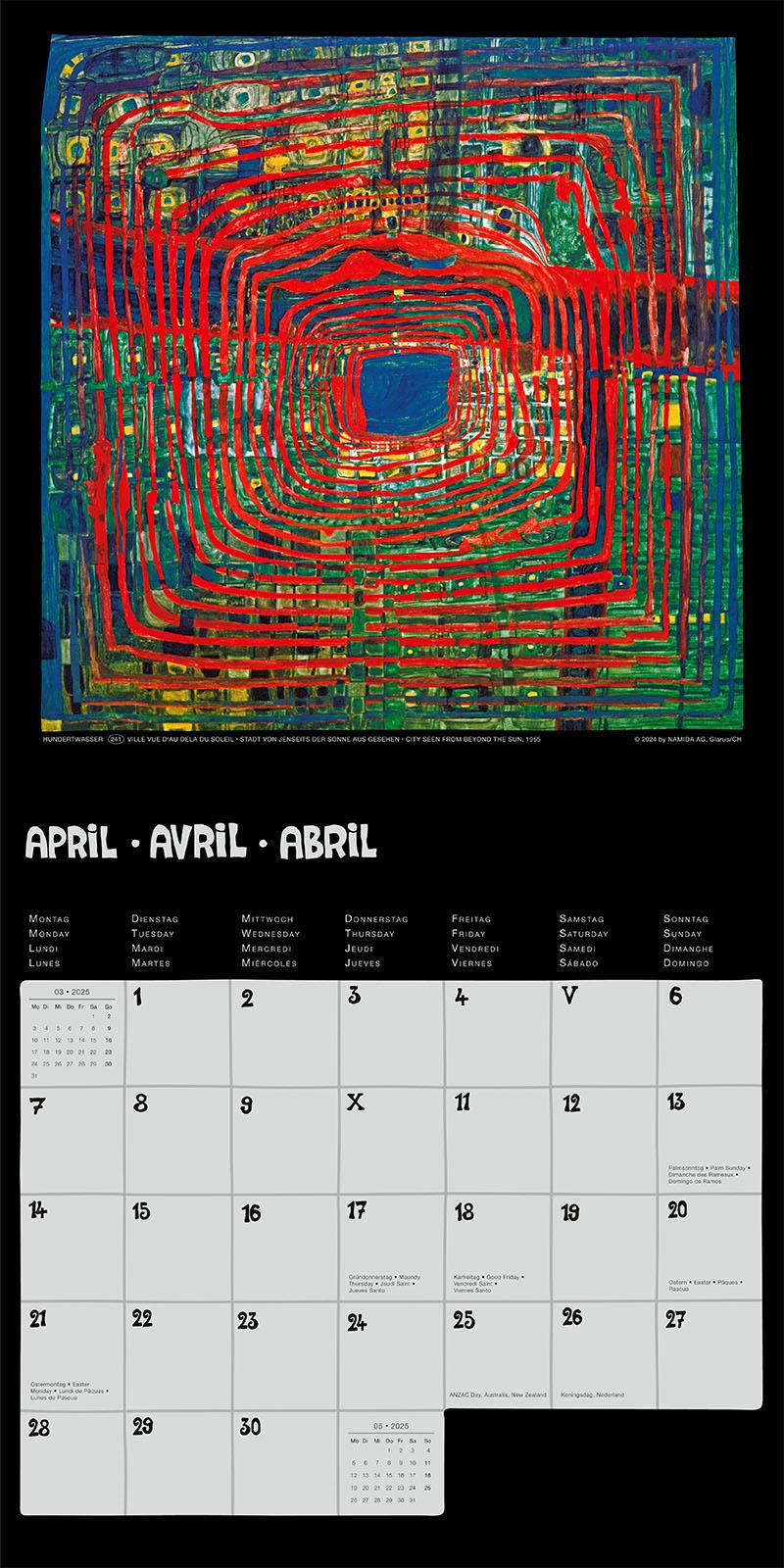 Hundertwasser Broschürenkalender Art 2025