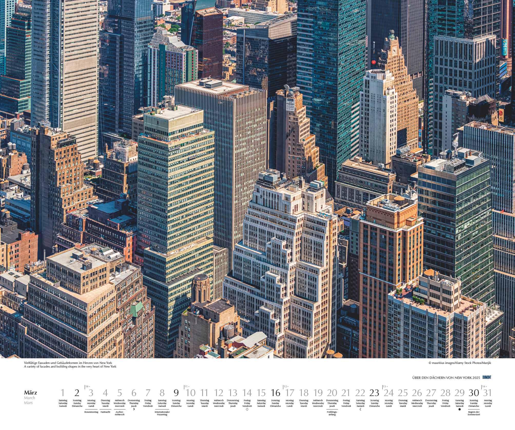 Über den Dächern von New York 2025  - Städte-Reise-Kalender - Querformat 60 x 50 cm - Spiralbindung