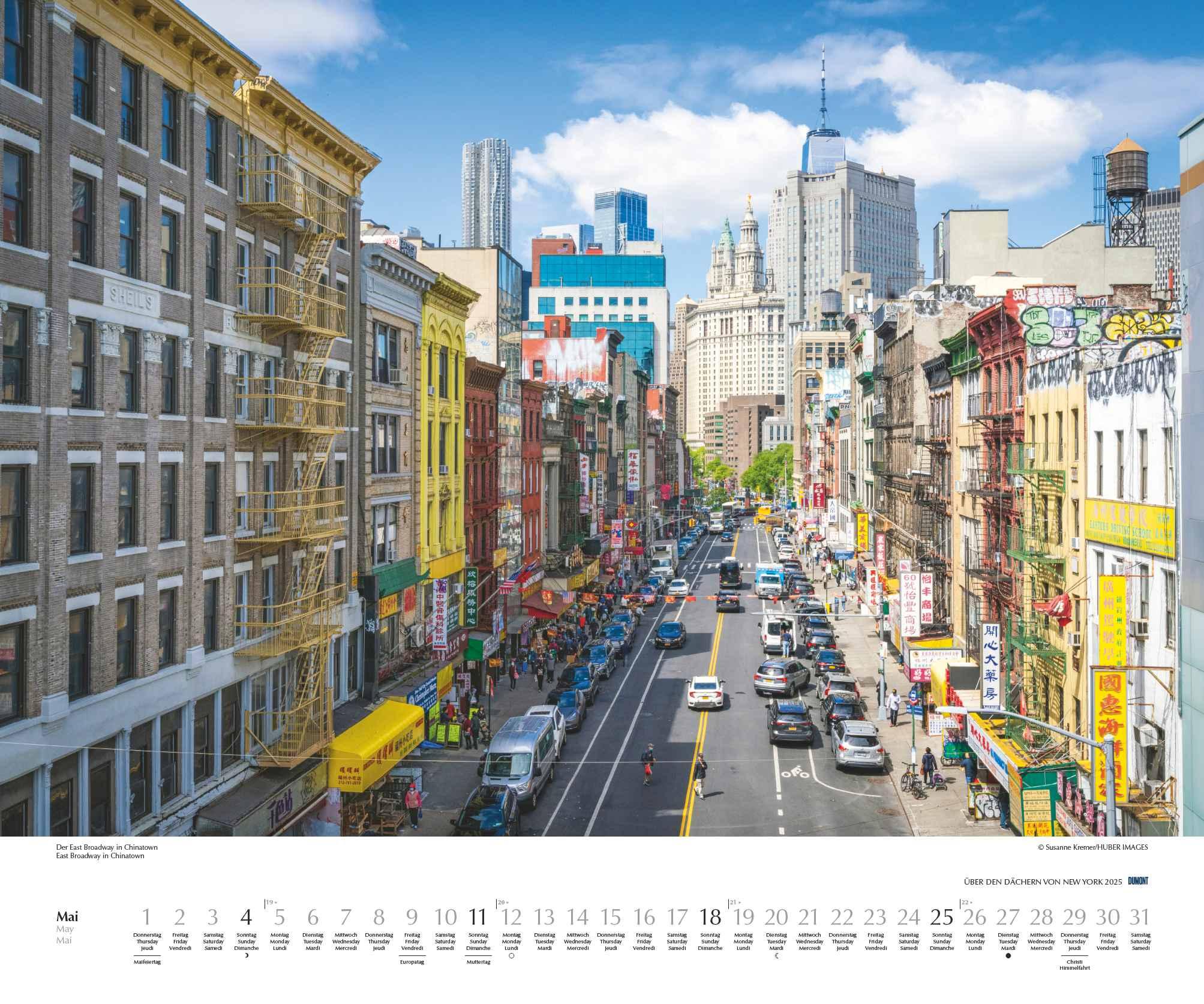 Über den Dächern von New York 2025  - Städte-Reise-Kalender - Querformat 60 x 50 cm - Spiralbindung