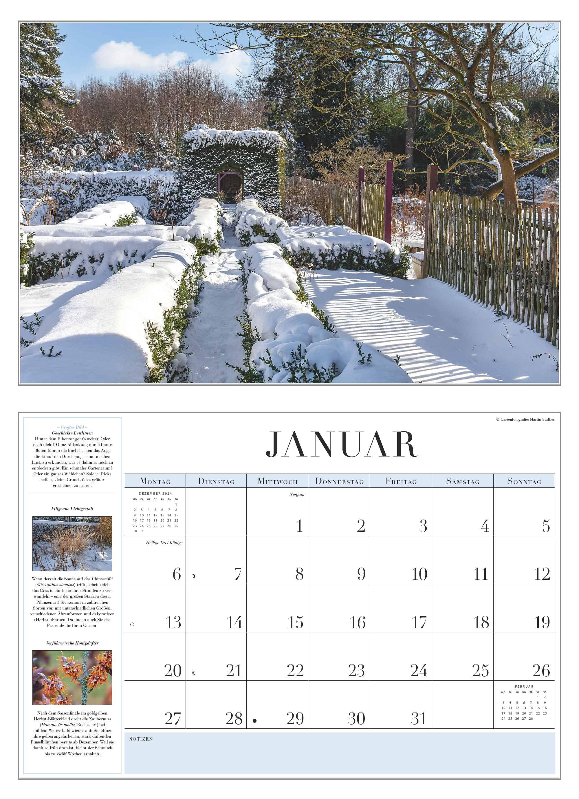 Garten-Kalender 2025 - Broschürenkalender - mit informativen Texten - mit Jahresplaner - Format 42 x 29 cm