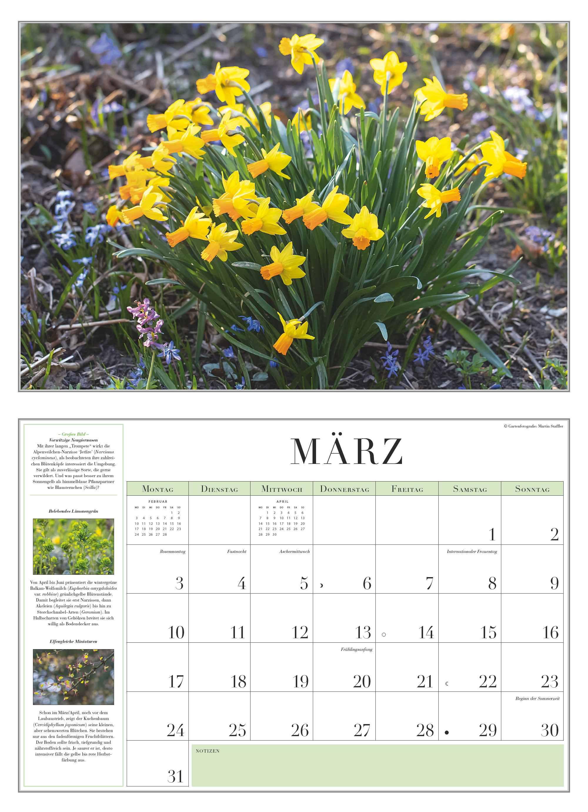 Garten-Kalender 2025 - Broschürenkalender - mit informativen Texten - mit Jahresplaner - Format 42 x 29 cm