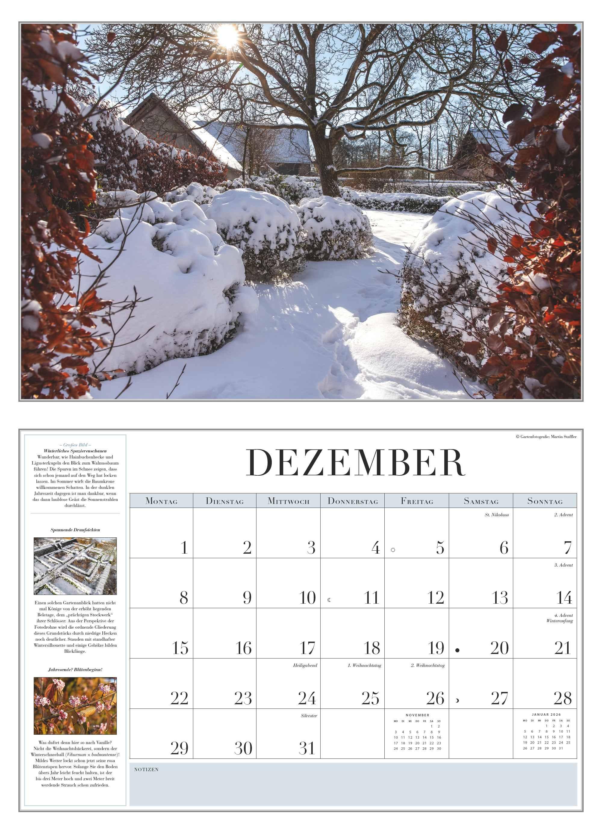 Garten-Kalender 2025 - Broschürenkalender - mit informativen Texten - mit Jahresplaner - Format 42 x 29 cm