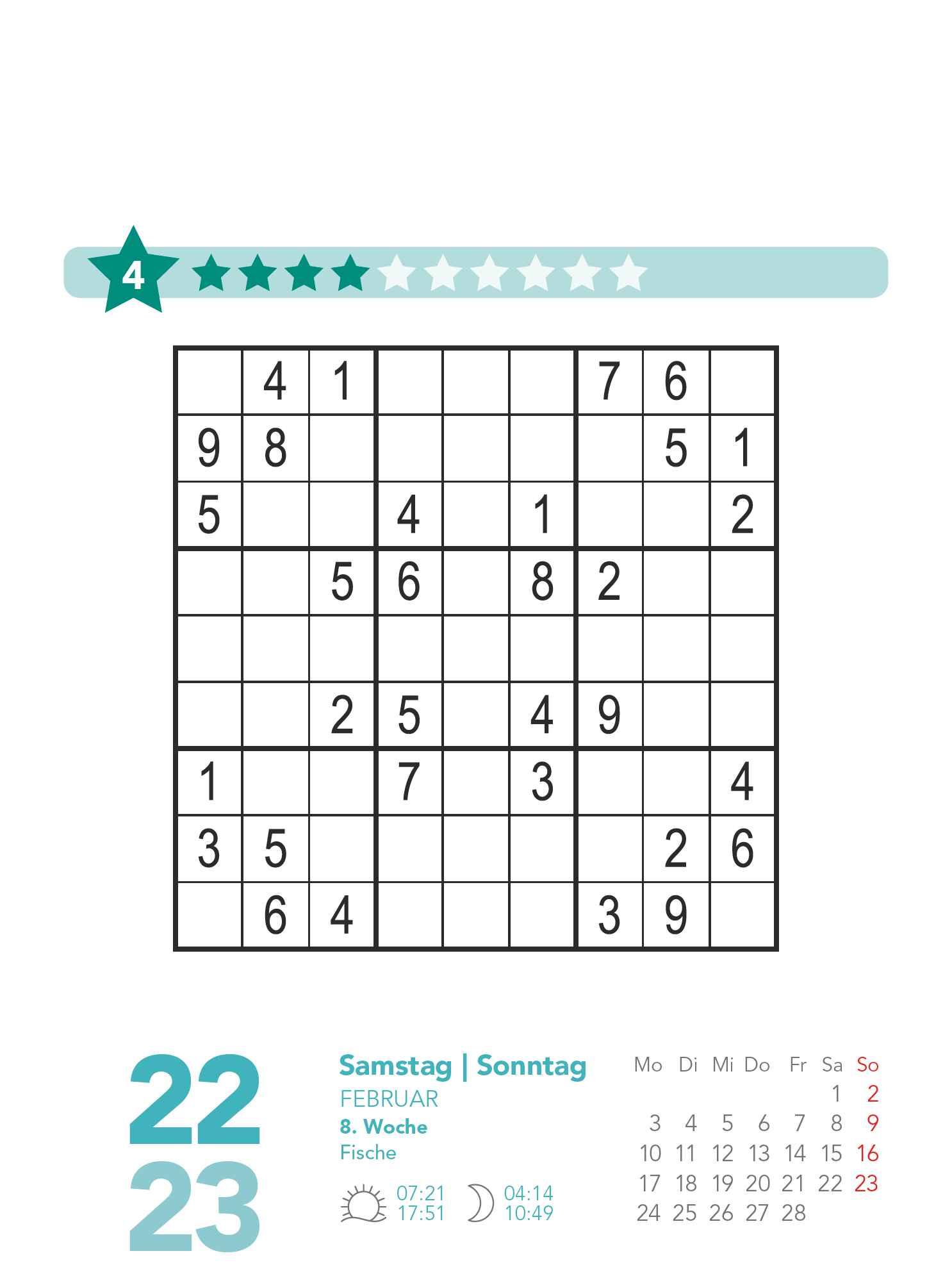 Stefan Heine Sudoku mittel bis schwierig 2025 - Tagesabreißkalender -11,8x15,9 - Rätselkalender - Knobelkalender