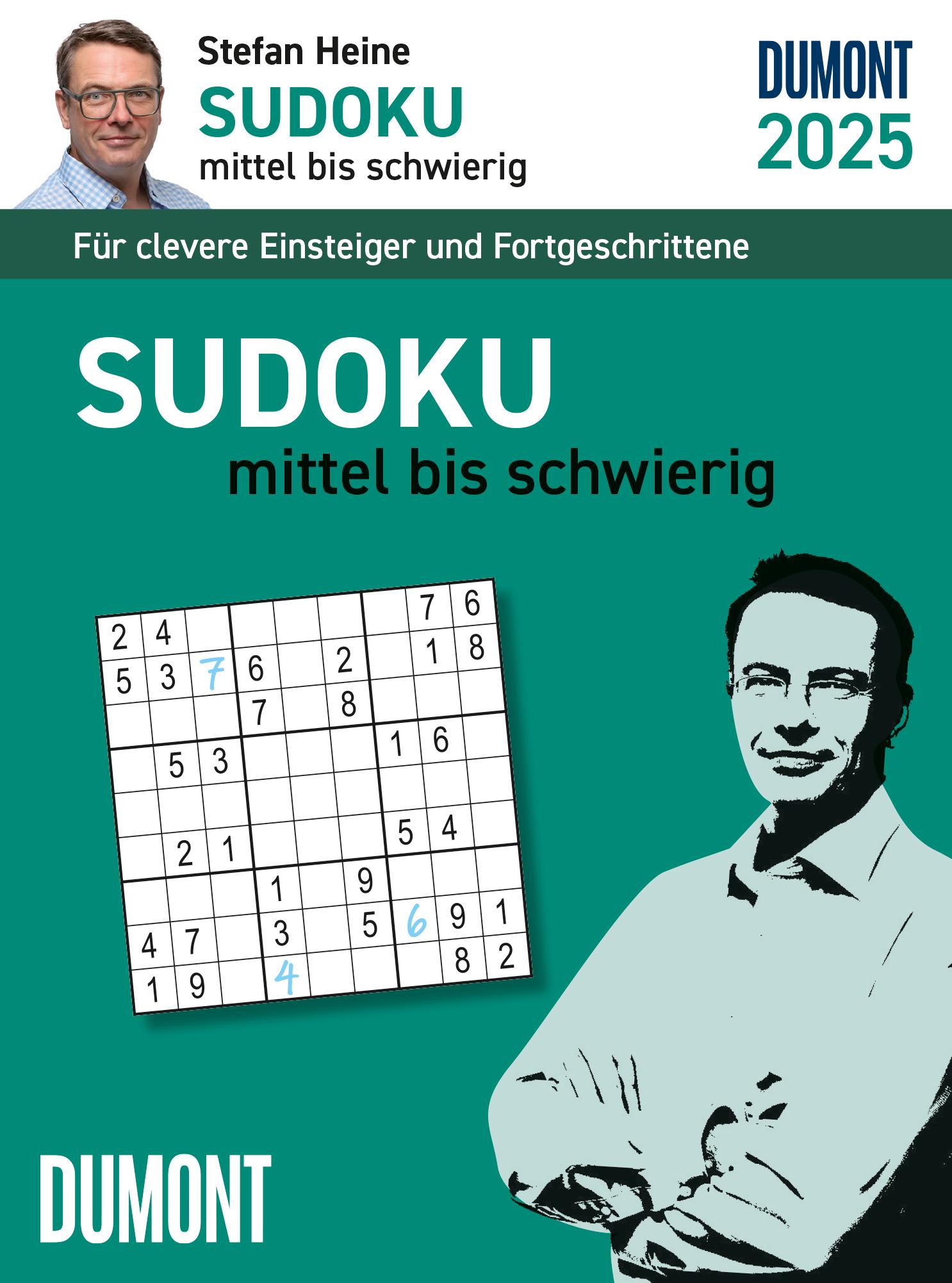 Stefan Heine Sudoku mittel bis schwierig 2025 - Tagesabreißkalender -11,8x15,9 - Rätselkalender - Knobelkalender