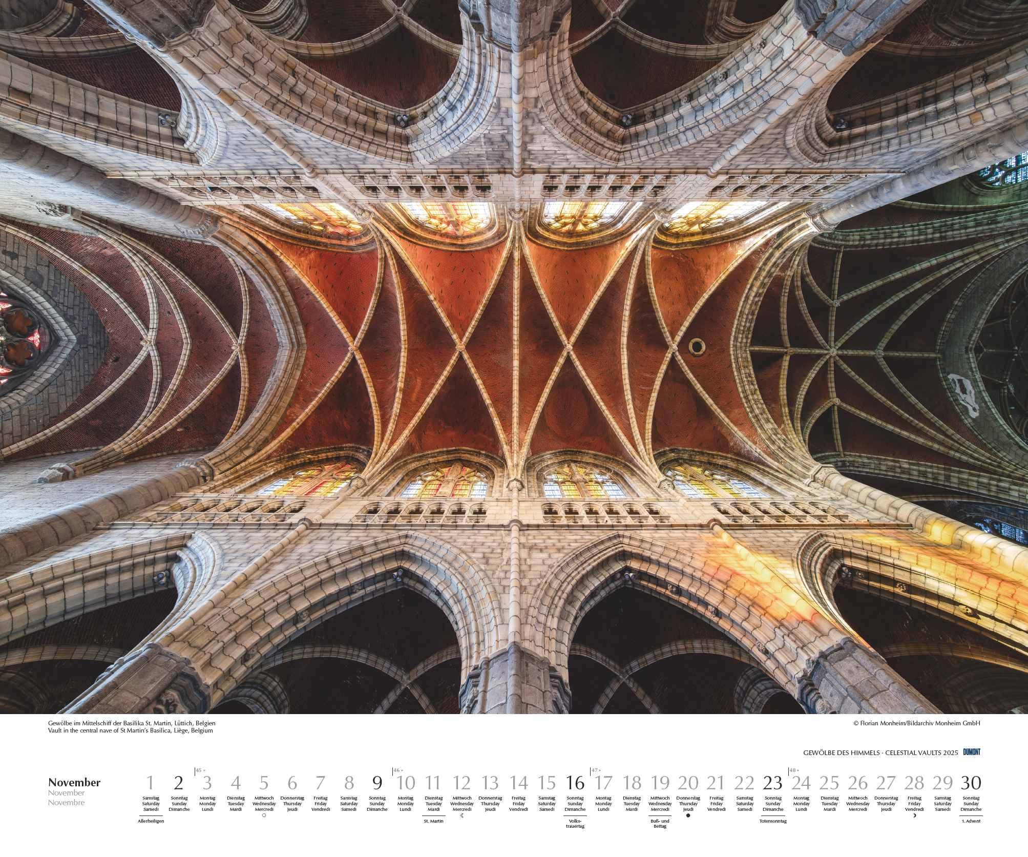 Gewölbe des Himmels 2025 - Decken in Kirchen und Sakral-Bauten - Wandkalender 60 x 50 cm - Spiralbindung