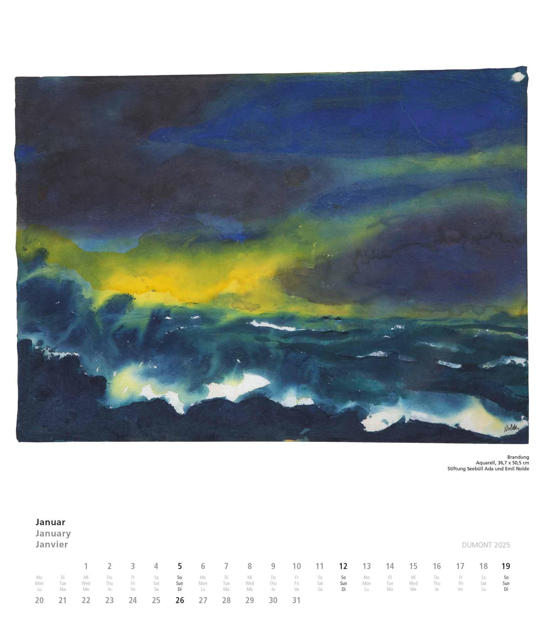 Emil Nolde 2025 - Kunstkalender - Wandkalender im Format 34,5 x 40 cm - Spiralbindung