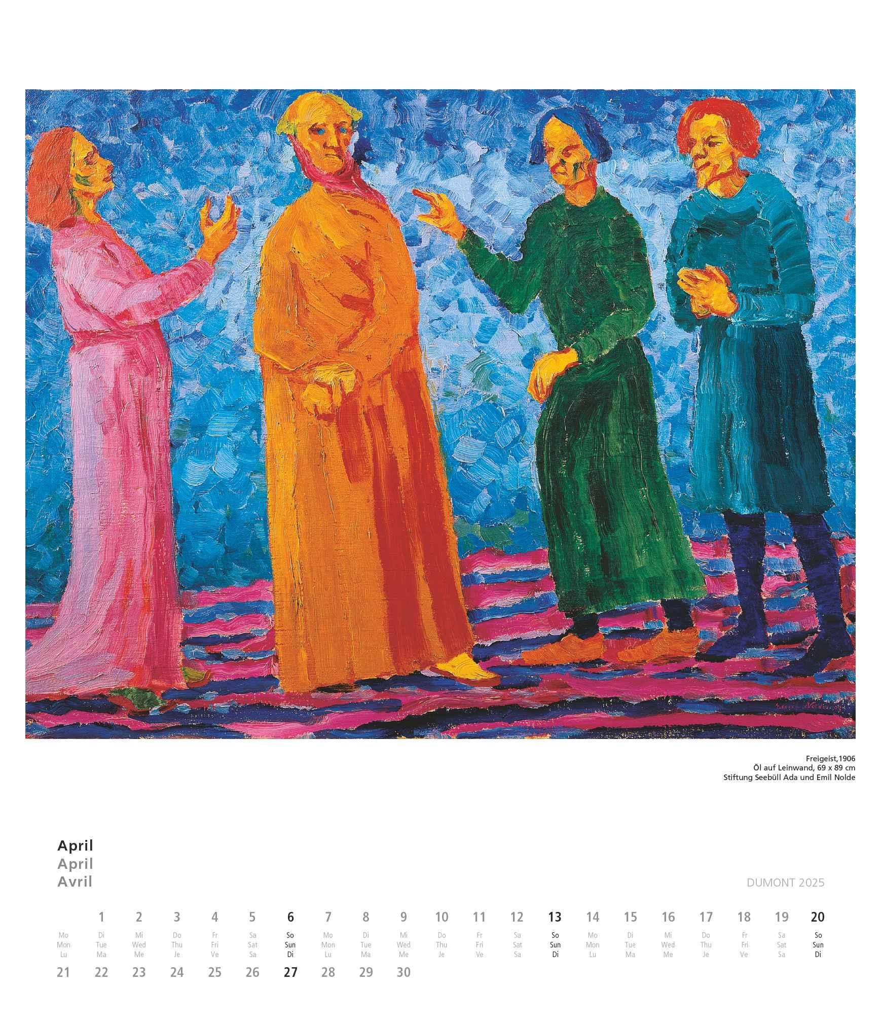 Emil Nolde 2025 - Kunstkalender - Wandkalender im Format 34,5 x 40 cm - Spiralbindung