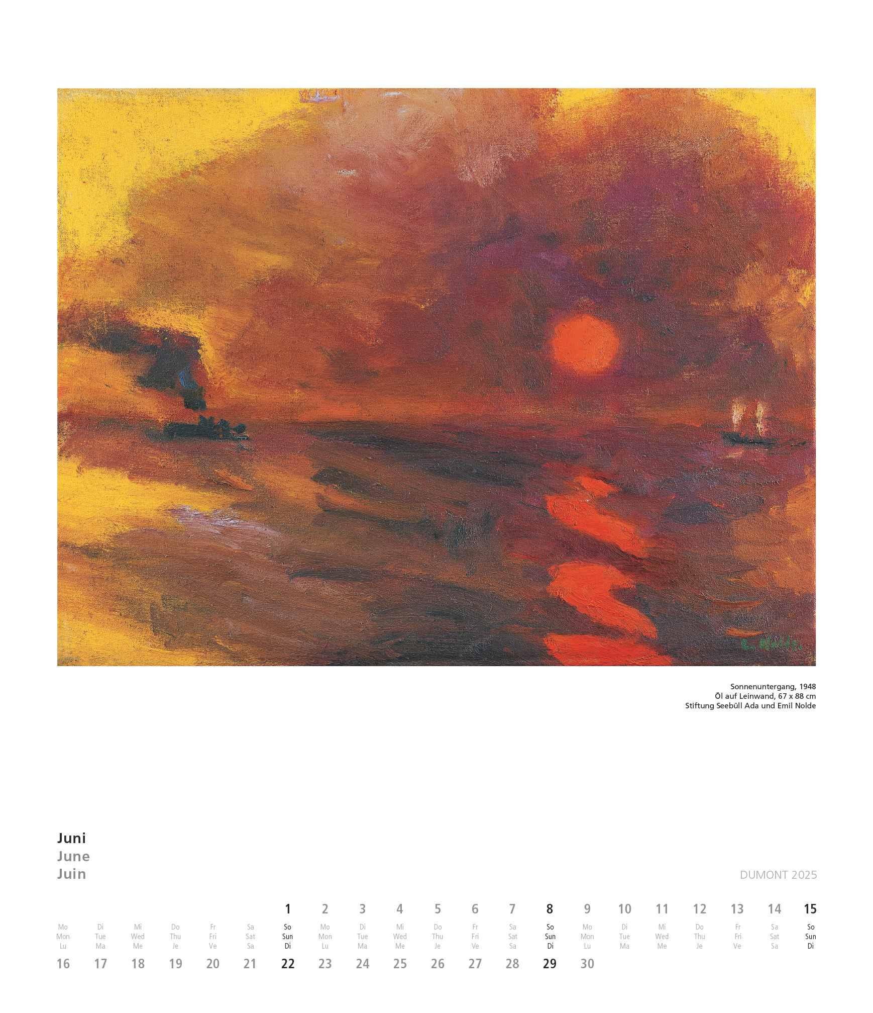 Emil Nolde 2025 - Kunstkalender - Wandkalender im Format 34,5 x 40 cm - Spiralbindung