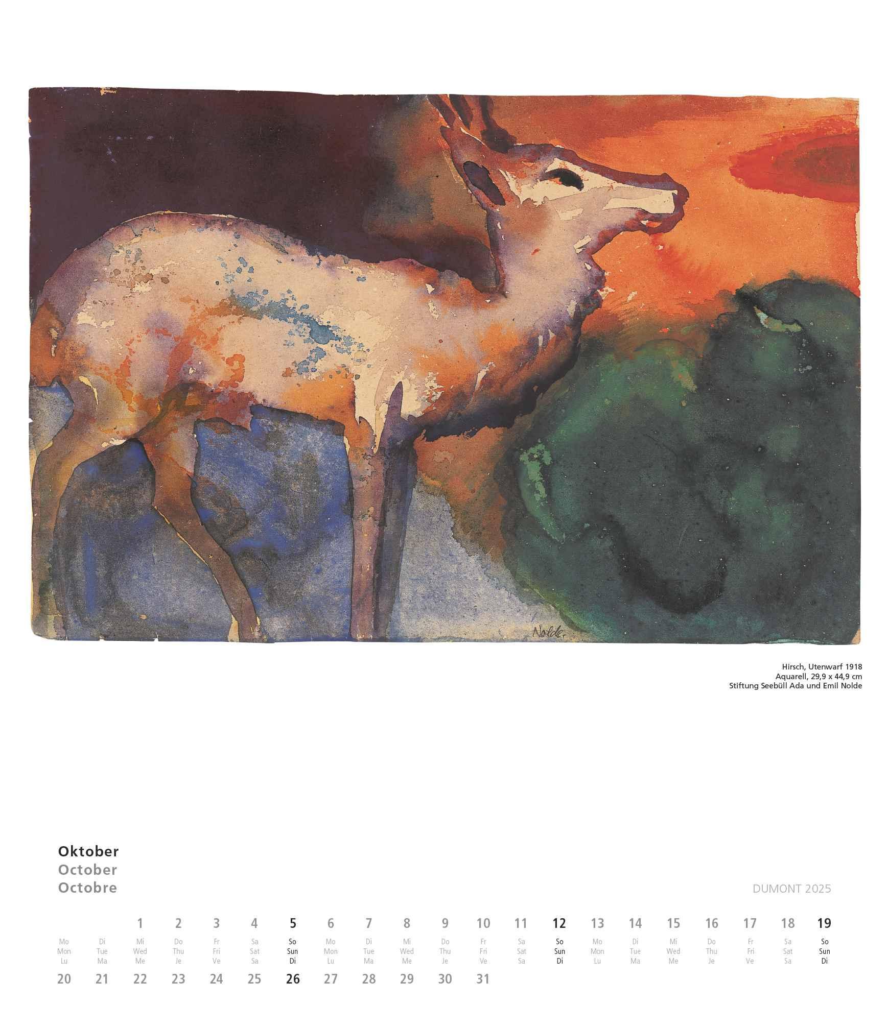 Emil Nolde 2025 - Kunstkalender - Wandkalender im Format 34,5 x 40 cm - Spiralbindung