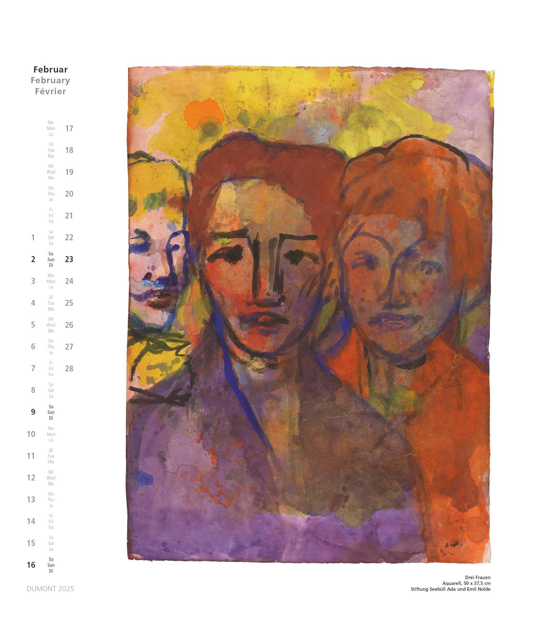 Emil Nolde 2025 - Kunstkalender - Wandkalender im Format 34,5 x 40 cm - Spiralbindung