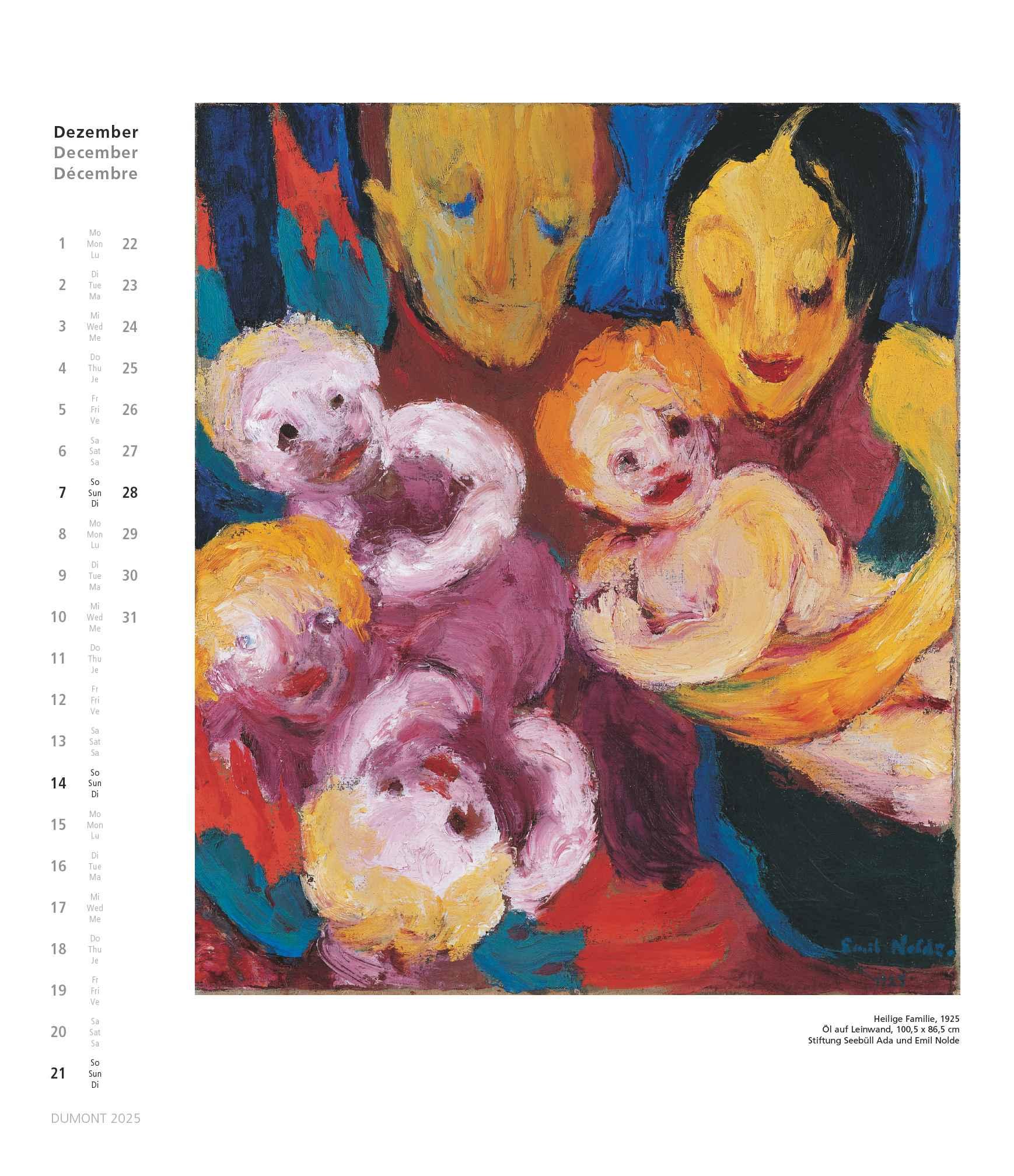 Emil Nolde 2025 - Kunstkalender - Wandkalender im Format 34,5 x 40 cm - Spiralbindung