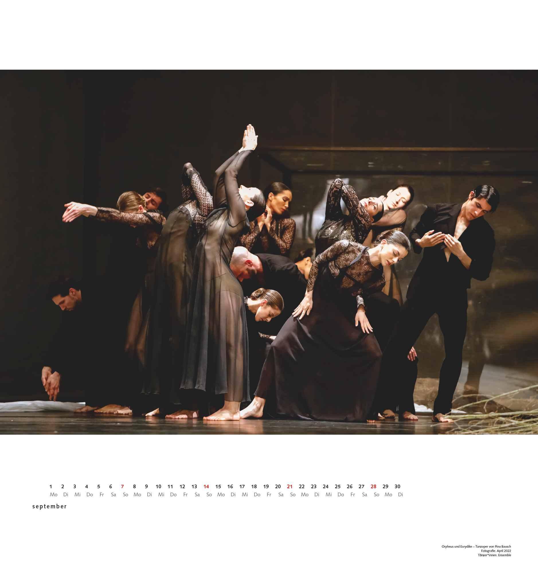 Pina Bausch und das Tanztheater Wuppertal 2025 - Ballett - Wandkalender 45 x 48 cm - Spiralbindung