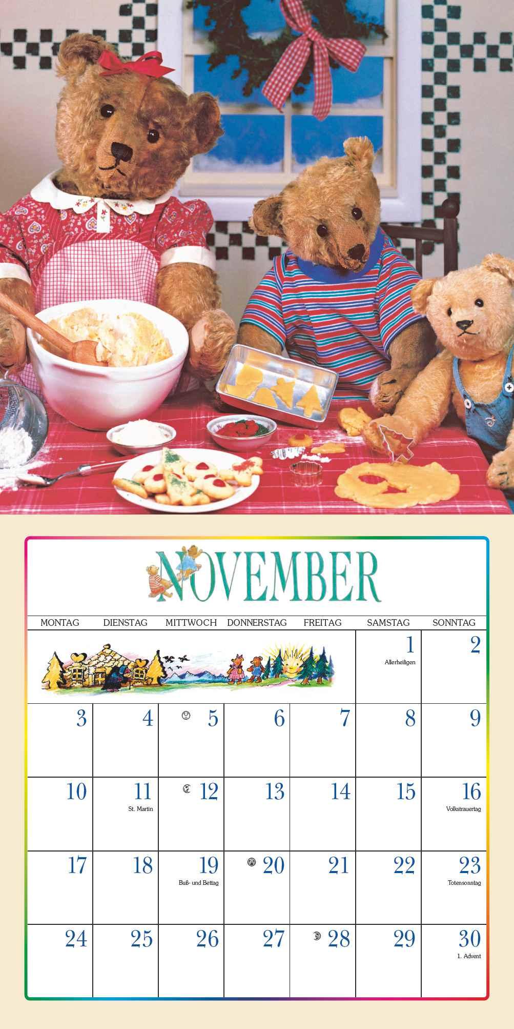 Der Teddybär 2025 - Broschürenkalender - Wandkalender - Format 30 x 30 cm