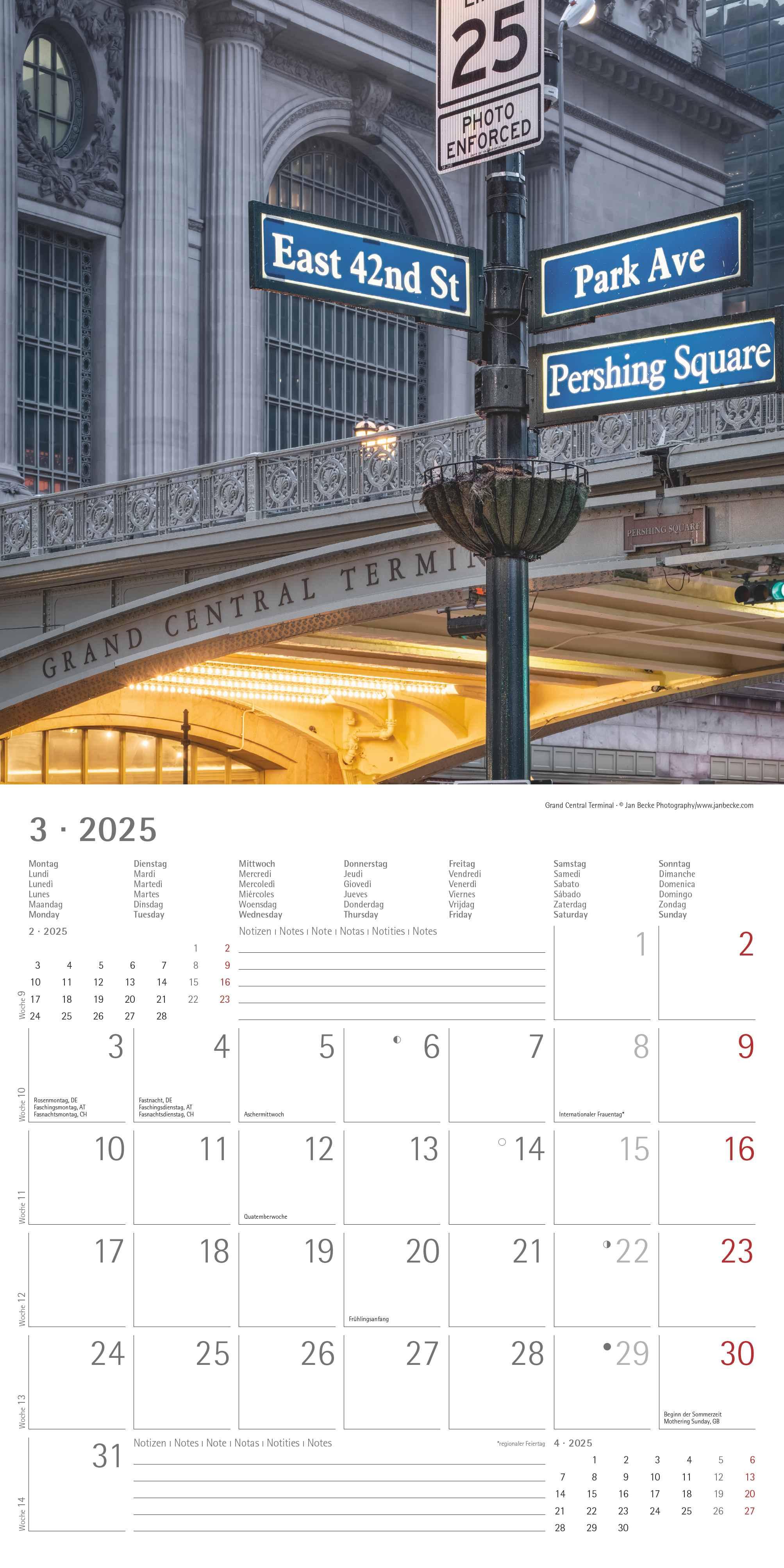 New York 2025 - Broschürenkalender 30x30 cm (30x60 geöffnet) - Kalender mit Platz für Notizen - Bildkalender - Wandplaner - Wandkalender