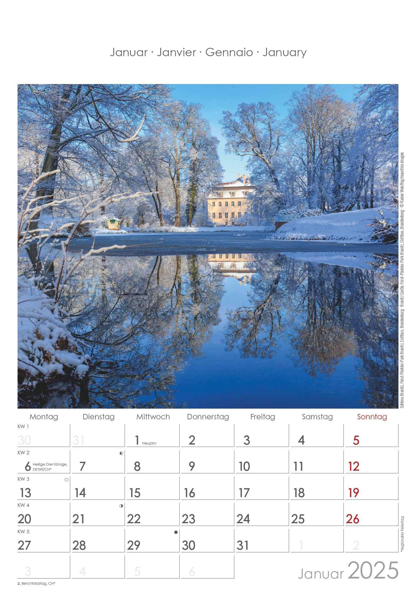 Berlin & Brandenburg 2025 - Bild-Kalender 23,7x34 cm - Regional-Kalender - Wandkalender - mit Platz für Notizen - Alpha Edition