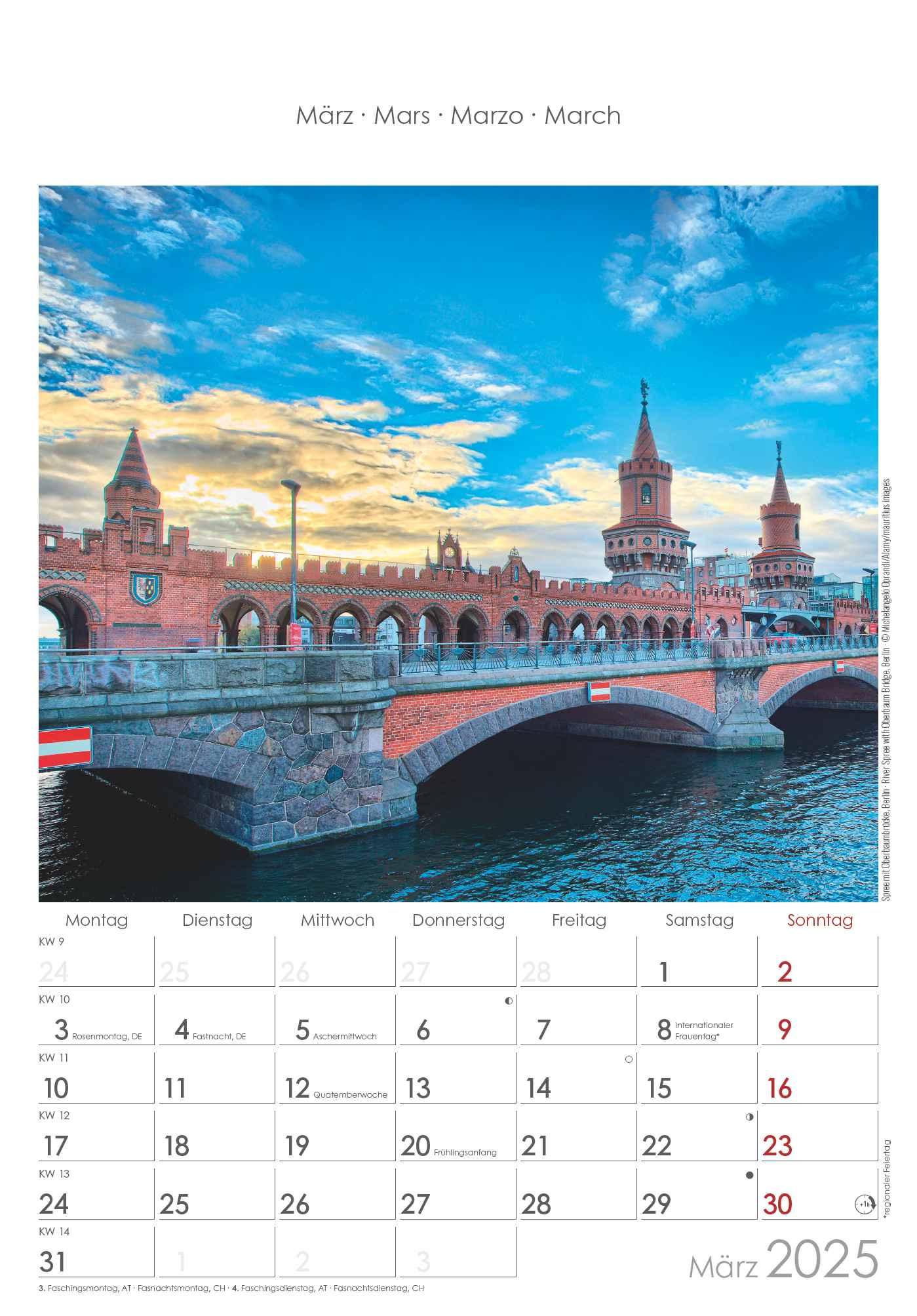 Berlin & Brandenburg 2025 - Bild-Kalender 23,7x34 cm - Regional-Kalender - Wandkalender - mit Platz für Notizen - Alpha Edition