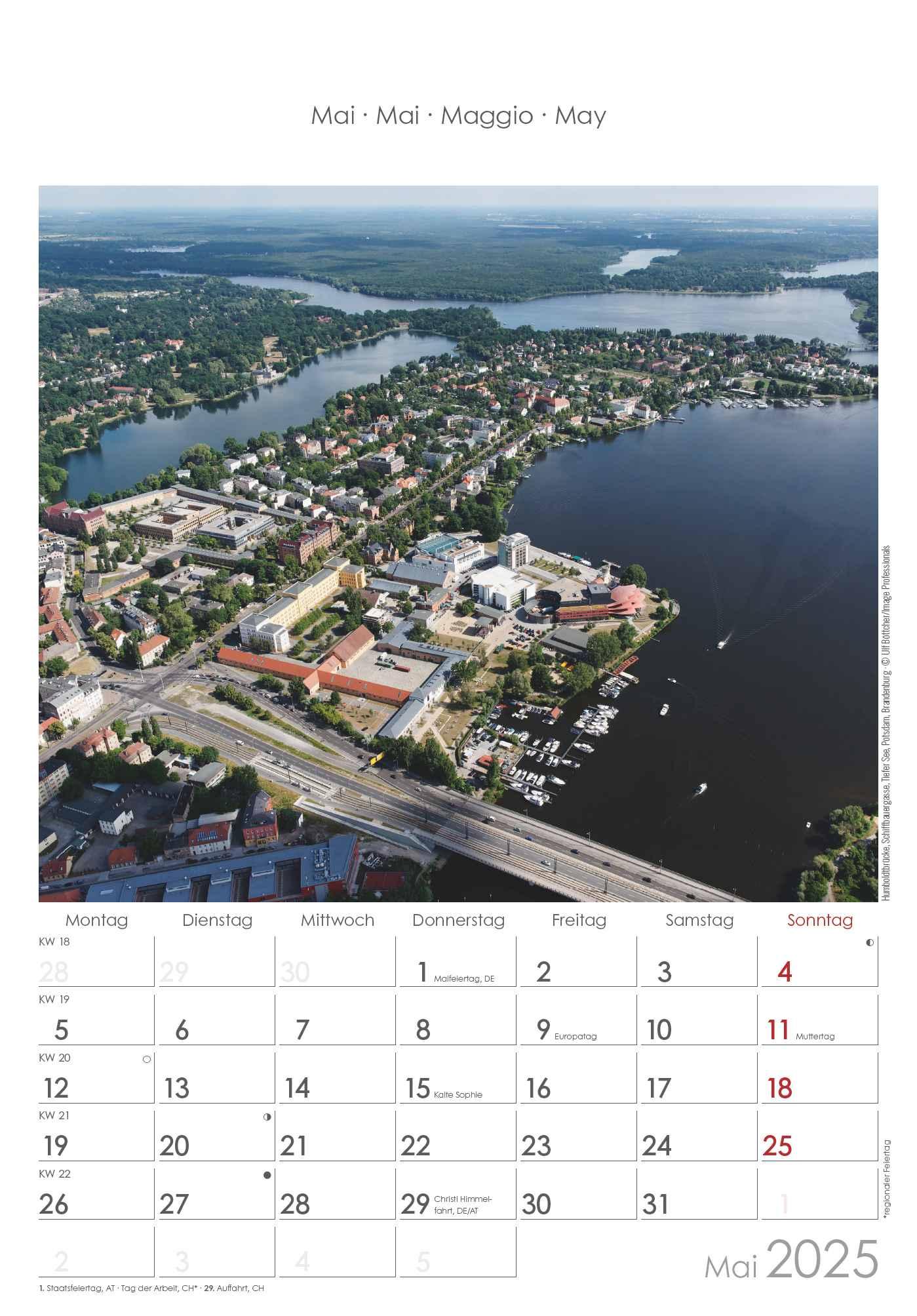 Berlin & Brandenburg 2025 - Bild-Kalender 23,7x34 cm - Regional-Kalender - Wandkalender - mit Platz für Notizen - Alpha Edition