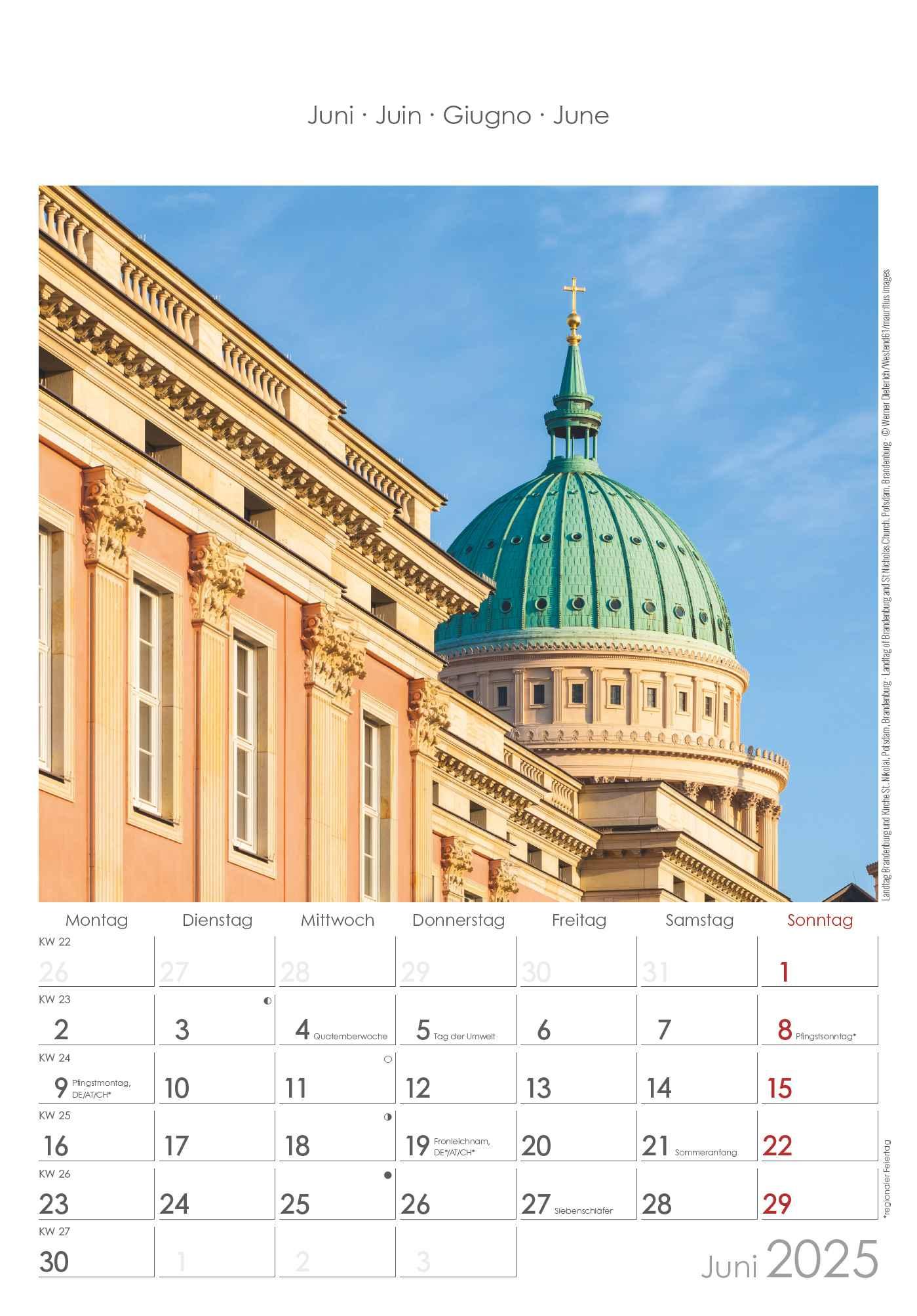 Berlin & Brandenburg 2025 - Bild-Kalender 23,7x34 cm - Regional-Kalender - Wandkalender - mit Platz für Notizen - Alpha Edition