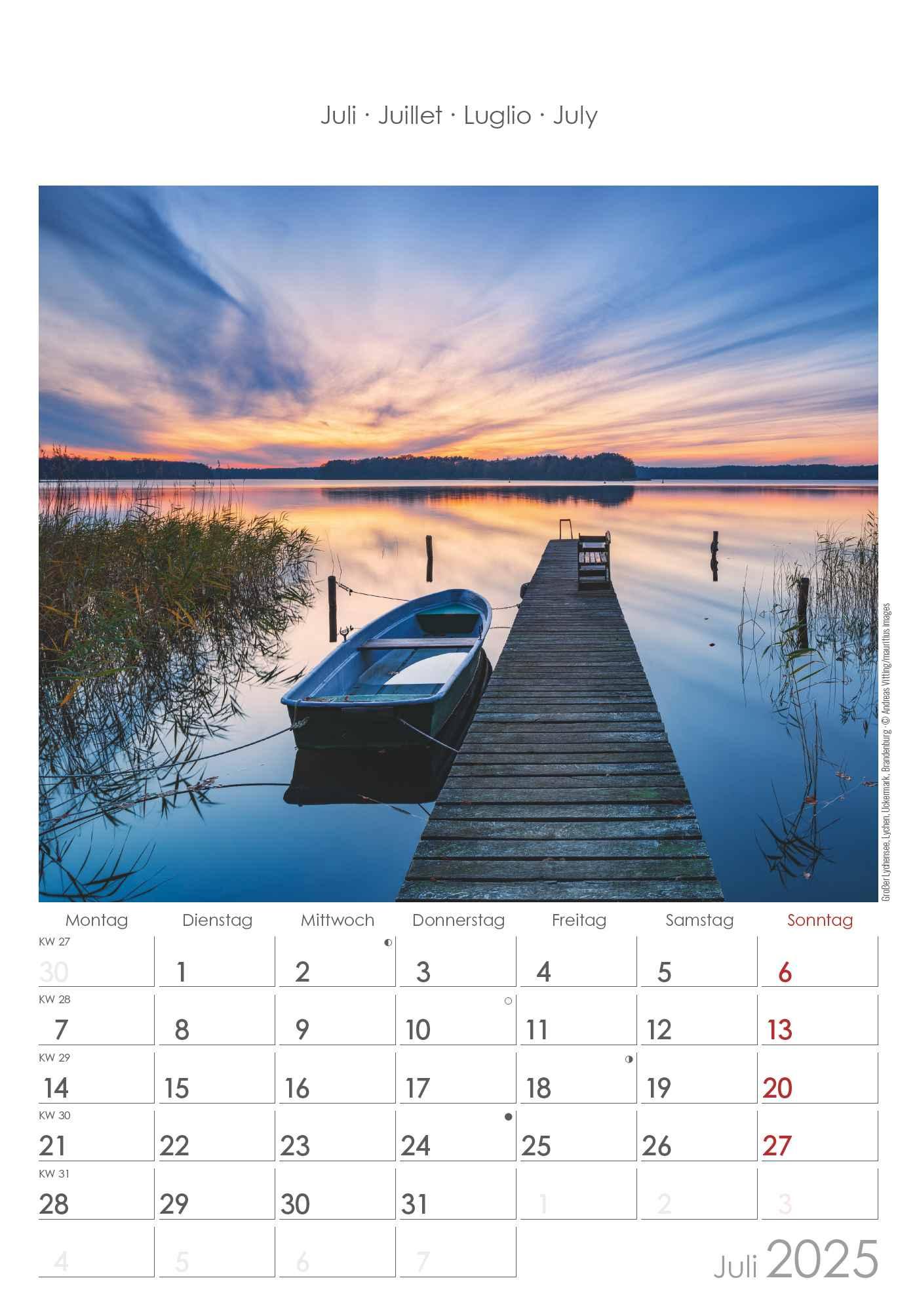 Berlin & Brandenburg 2025 - Bild-Kalender 23,7x34 cm - Regional-Kalender - Wandkalender - mit Platz für Notizen - Alpha Edition