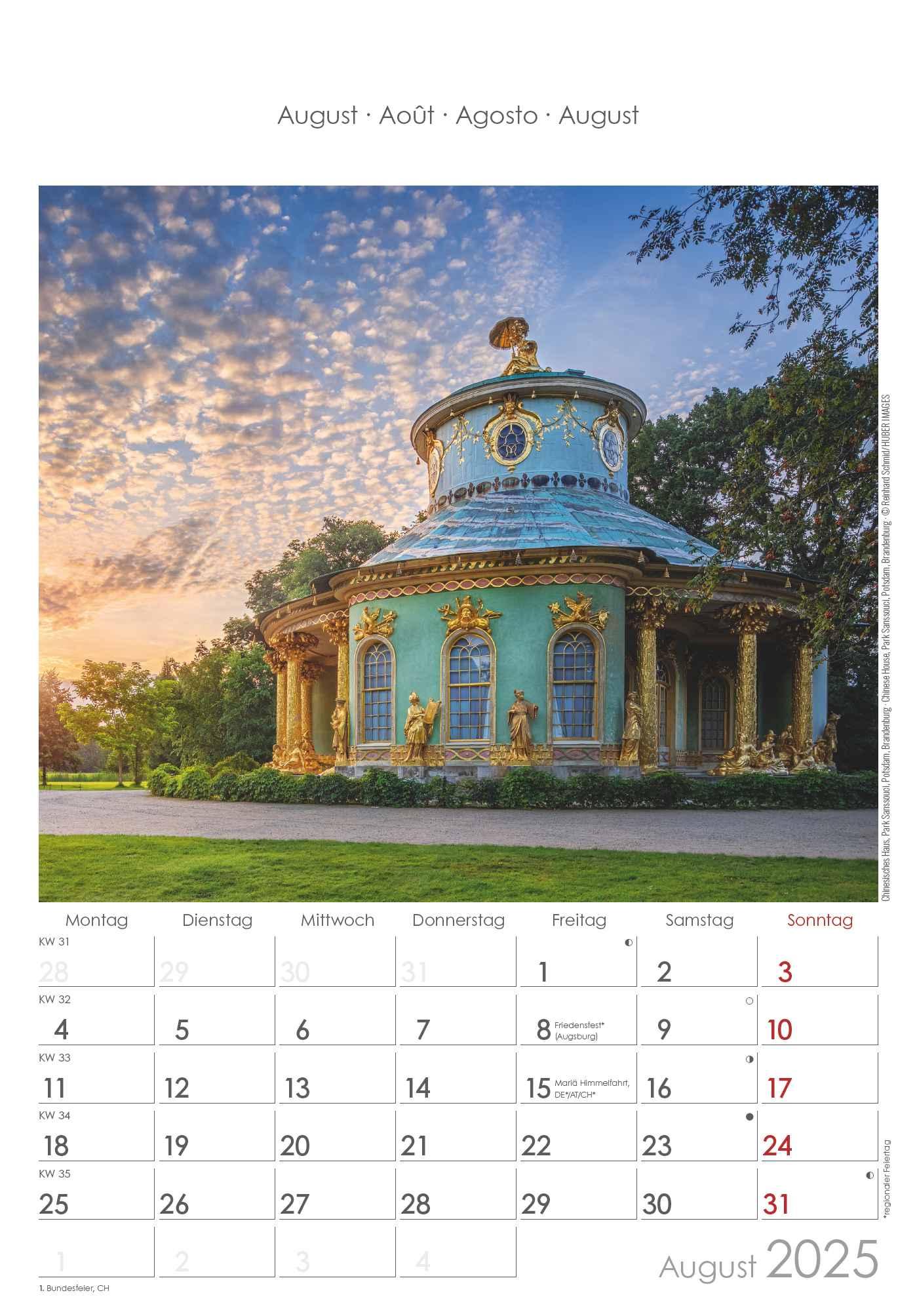 Berlin & Brandenburg 2025 - Bild-Kalender 23,7x34 cm - Regional-Kalender - Wandkalender - mit Platz für Notizen - Alpha Edition