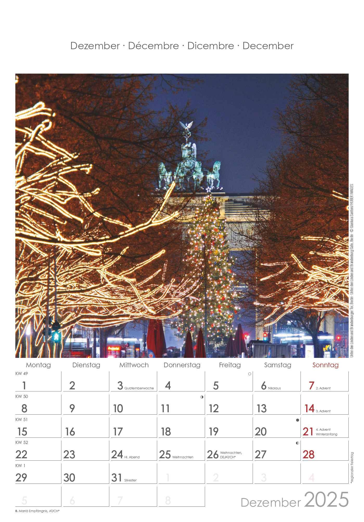 Berlin & Brandenburg 2025 - Bild-Kalender 23,7x34 cm - Regional-Kalender - Wandkalender - mit Platz für Notizen - Alpha Edition