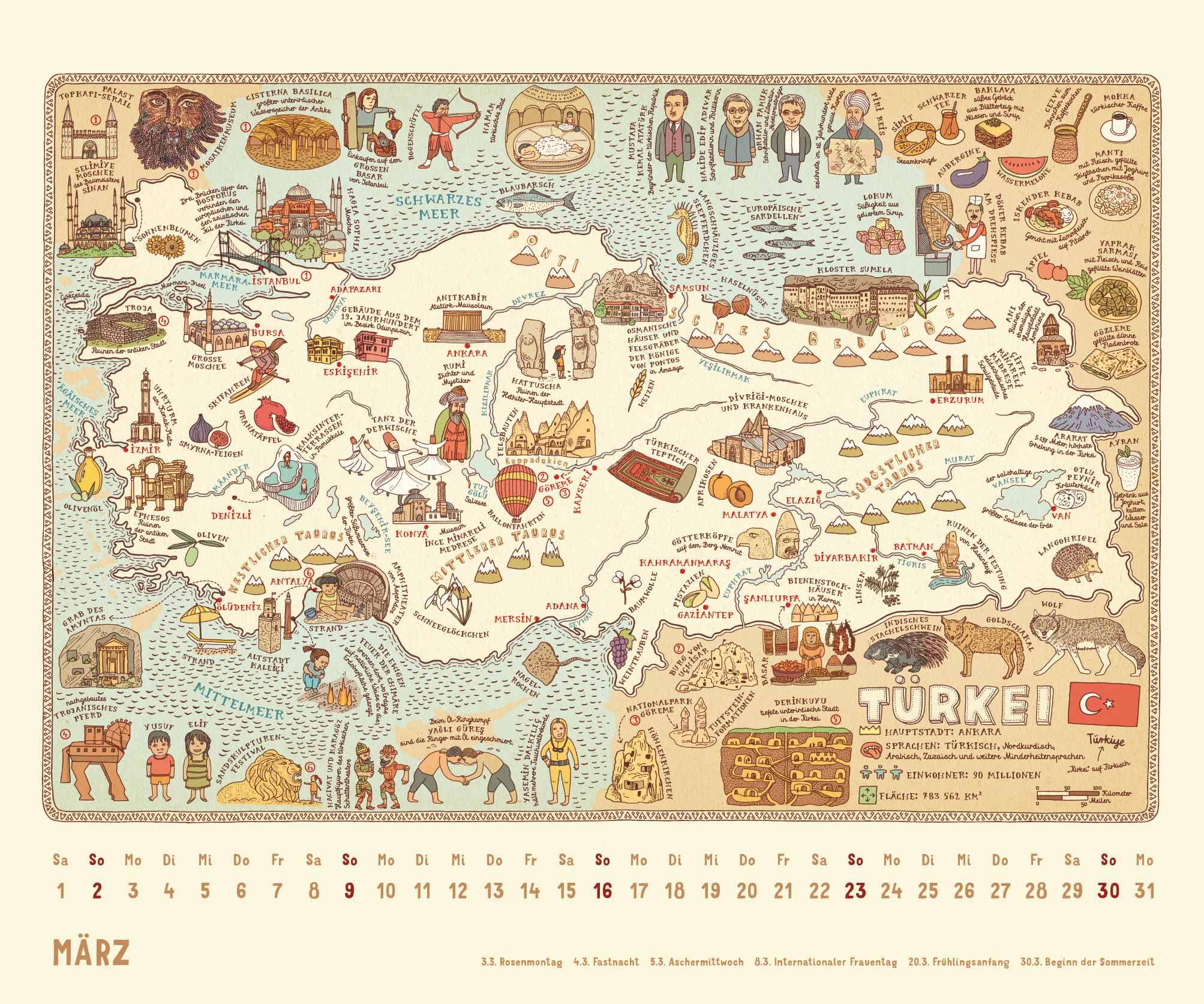 Alle Welt 2025 - Landkarten-Kalender von DUMONT- Kinder-Kalender -Querformat 60 x 50 cm