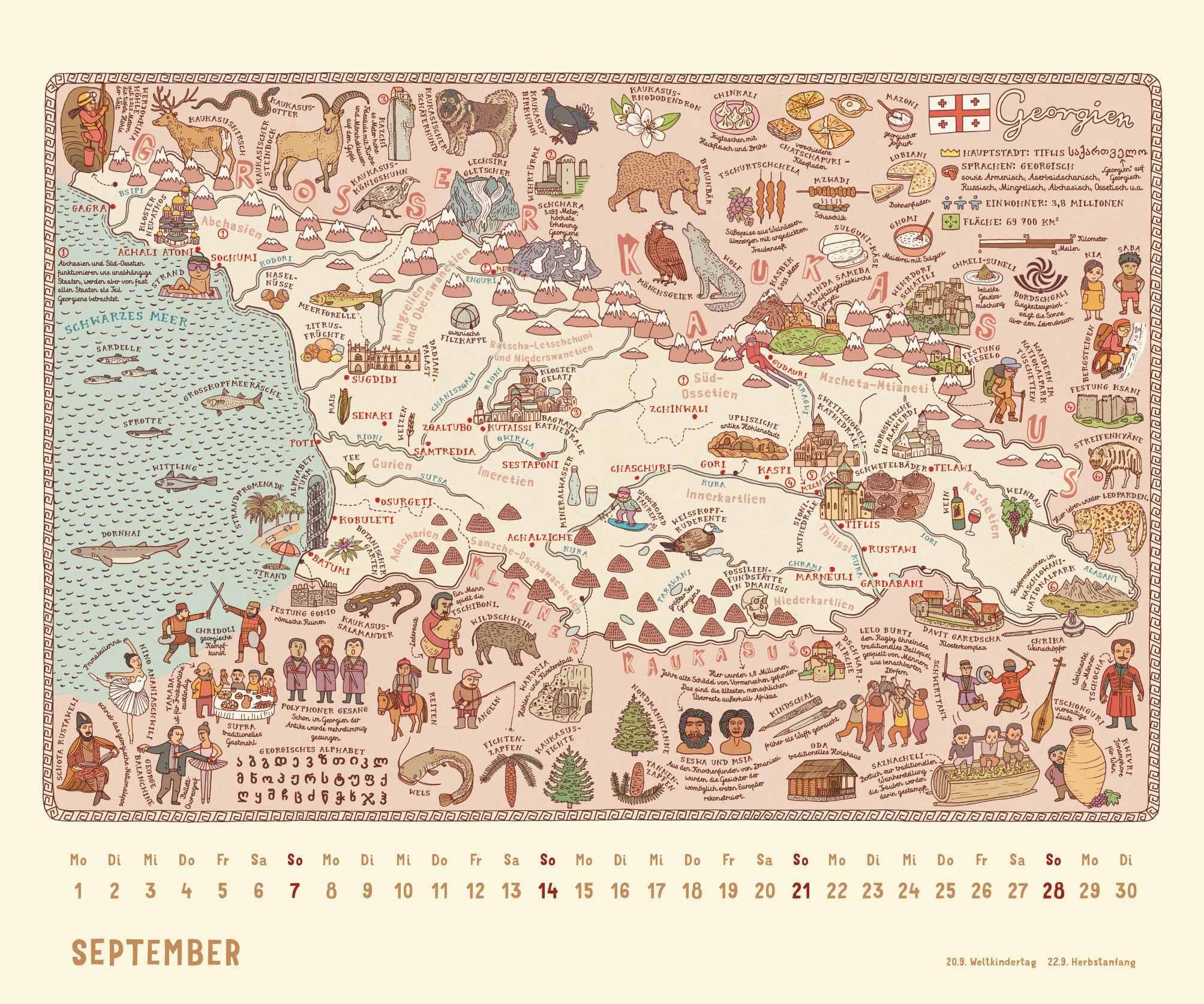 Alle Welt 2025 - Landkarten-Kalender von DUMONT- Kinder-Kalender -Querformat 60 x 50 cm