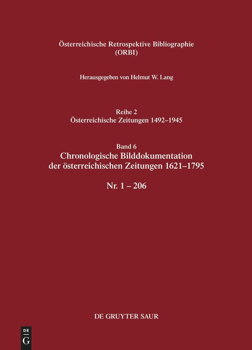 Chronologische Bilddokumentation der österreichischen Zeitungen 1621-1795