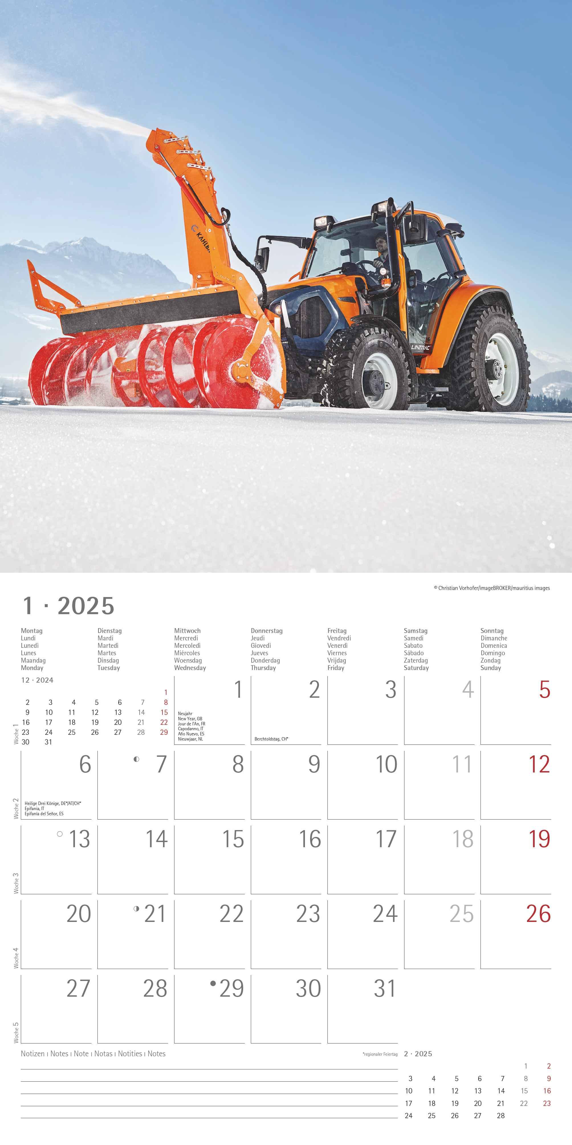 Traktoren 2025 - Broschürenkalender 30x30 cm (30x60 geöffnet) - Kalender mit Platz für Notizen - Tractors - Bildkalender - Wandplaner - Wandkalender