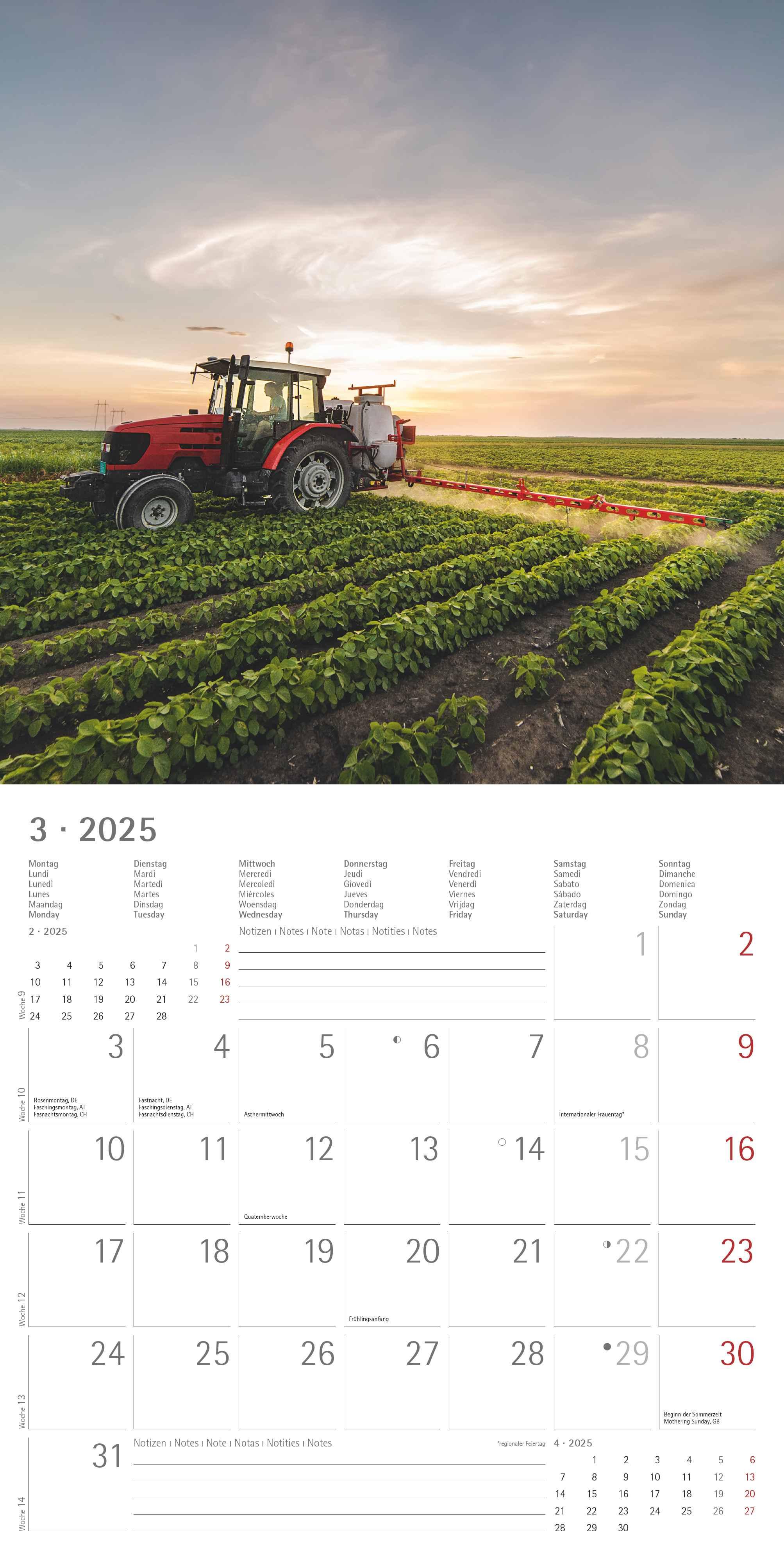 Traktoren 2025 - Broschürenkalender 30x30 cm (30x60 geöffnet) - Kalender mit Platz für Notizen - Tractors - Bildkalender - Wandplaner - Wandkalender