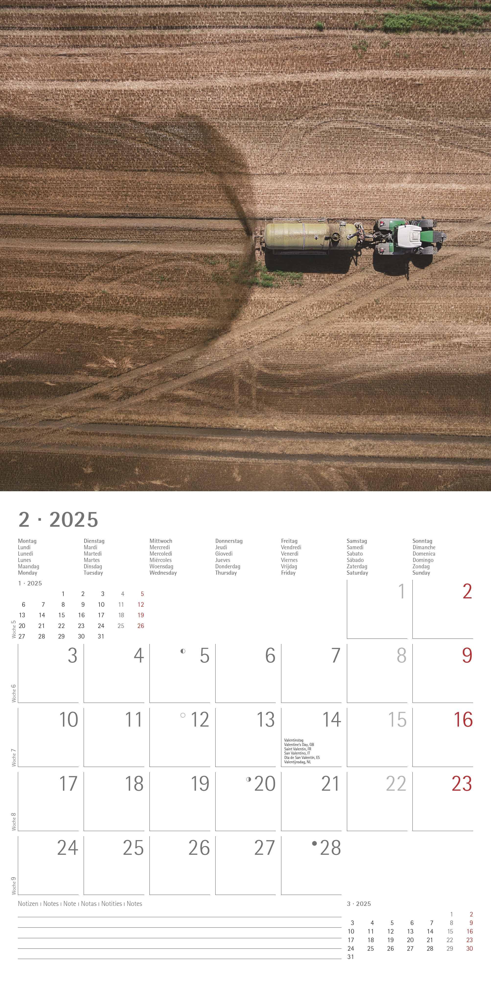 Traktoren 2025 - Broschürenkalender 30x30 cm (30x60 geöffnet) - Kalender mit Platz für Notizen - Tractors - Bildkalender - Wandplaner - Wandkalender