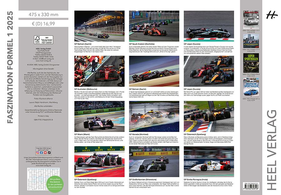 Faszination Formel 1 Kalender 2025