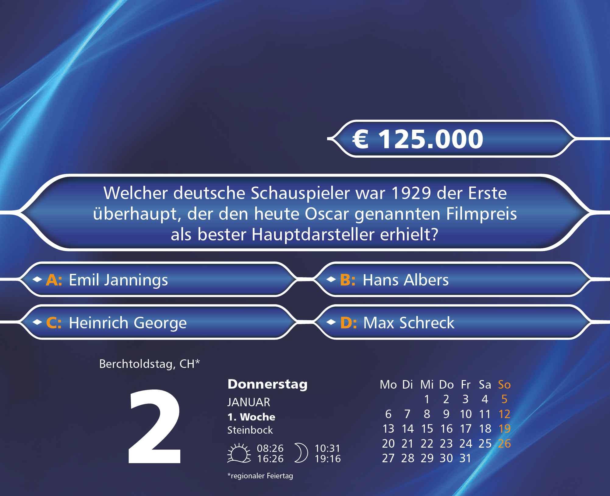 DUMONT - Wer wird Millionär 2025 Tagesabreißkalender, 14,5x11,8cm, Rate-Kalender mit 313 Fragen und Antworten, Kalender zur erfolgreichsten Quizshow, neues Format, mit Erklärungen zu den Antworten