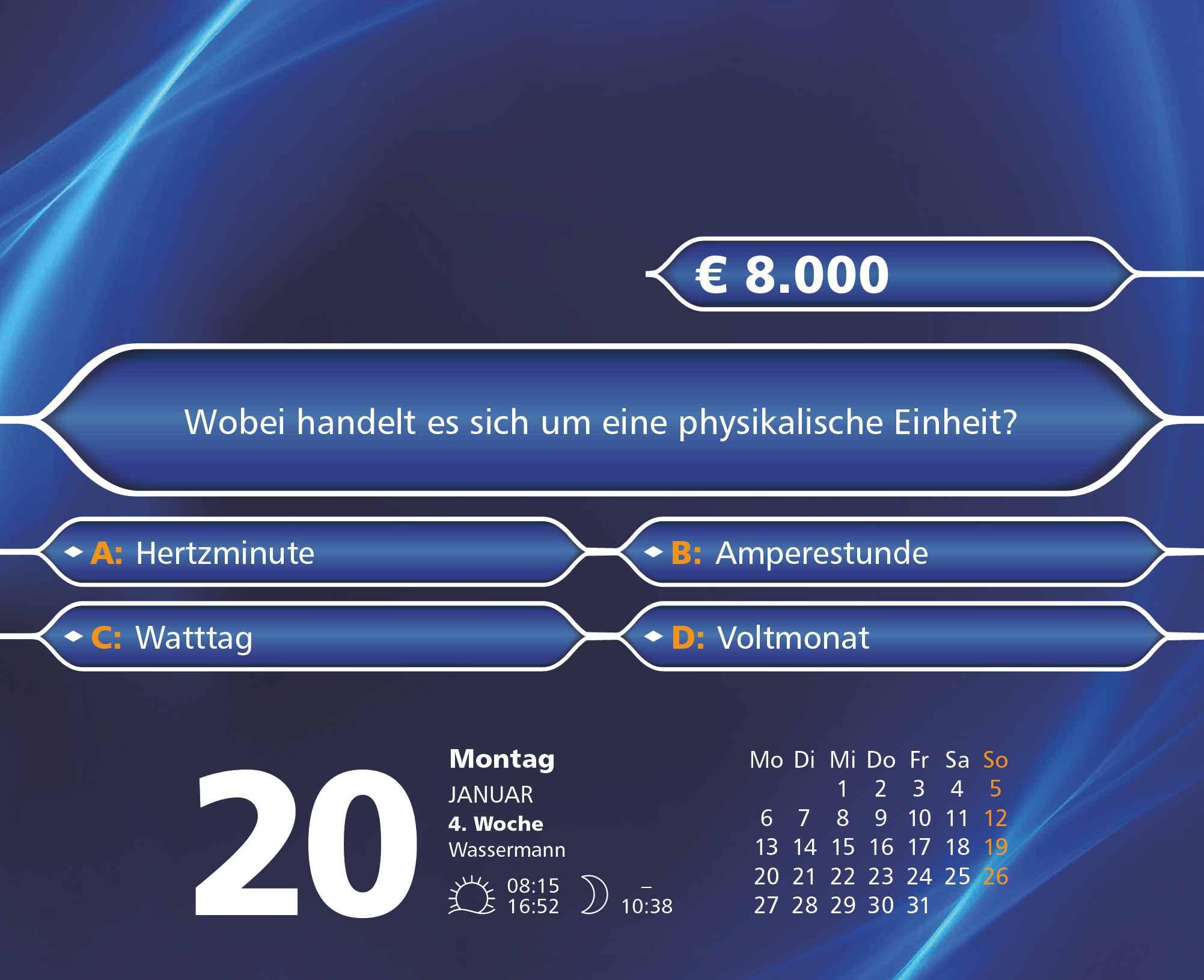 DUMONT - Wer wird Millionär 2025 Tagesabreißkalender, 14,5x11,8cm, Rate-Kalender mit 313 Fragen und Antworten, Kalender zur erfolgreichsten Quizshow, neues Format, mit Erklärungen zu den Antworten