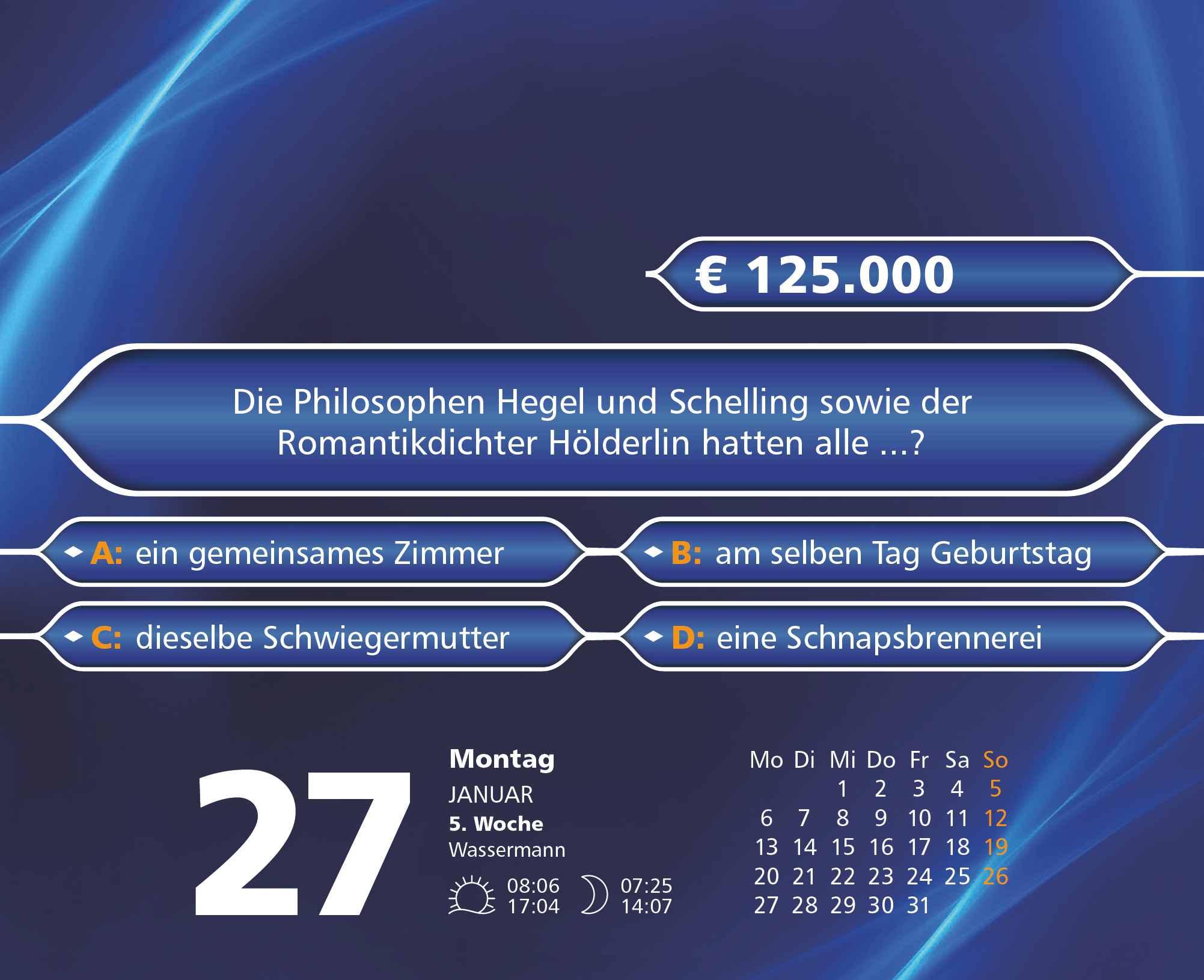 DUMONT - Wer wird Millionär 2025 Tagesabreißkalender, 14,5x11,8cm, Rate-Kalender mit 313 Fragen und Antworten, Kalender zur erfolgreichsten Quizshow, neues Format, mit Erklärungen zu den Antworten