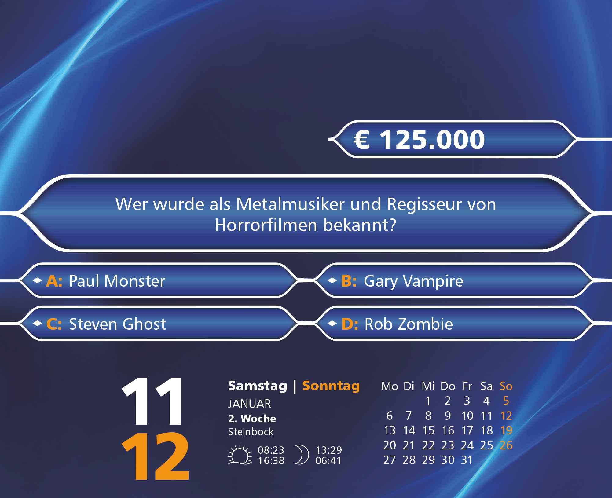 DUMONT - Wer wird Millionär 2025 Tagesabreißkalender, 14,5x11,8cm, Rate-Kalender mit 313 Fragen und Antworten, Kalender zur erfolgreichsten Quizshow, neues Format, mit Erklärungen zu den Antworten