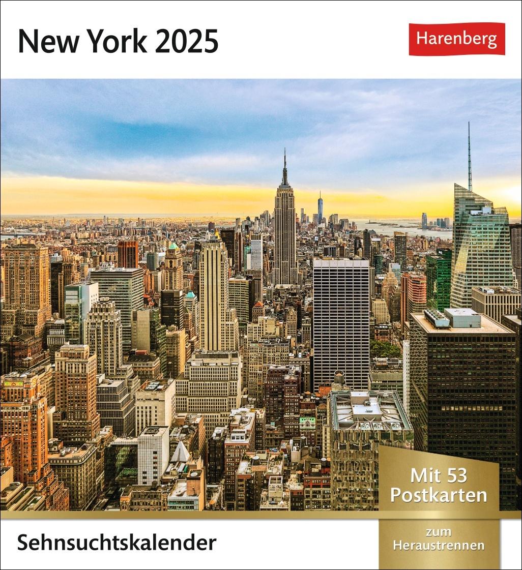 New York Sehnsuchtskalender 2025 - Wochenkalender mit 53 Postkarten