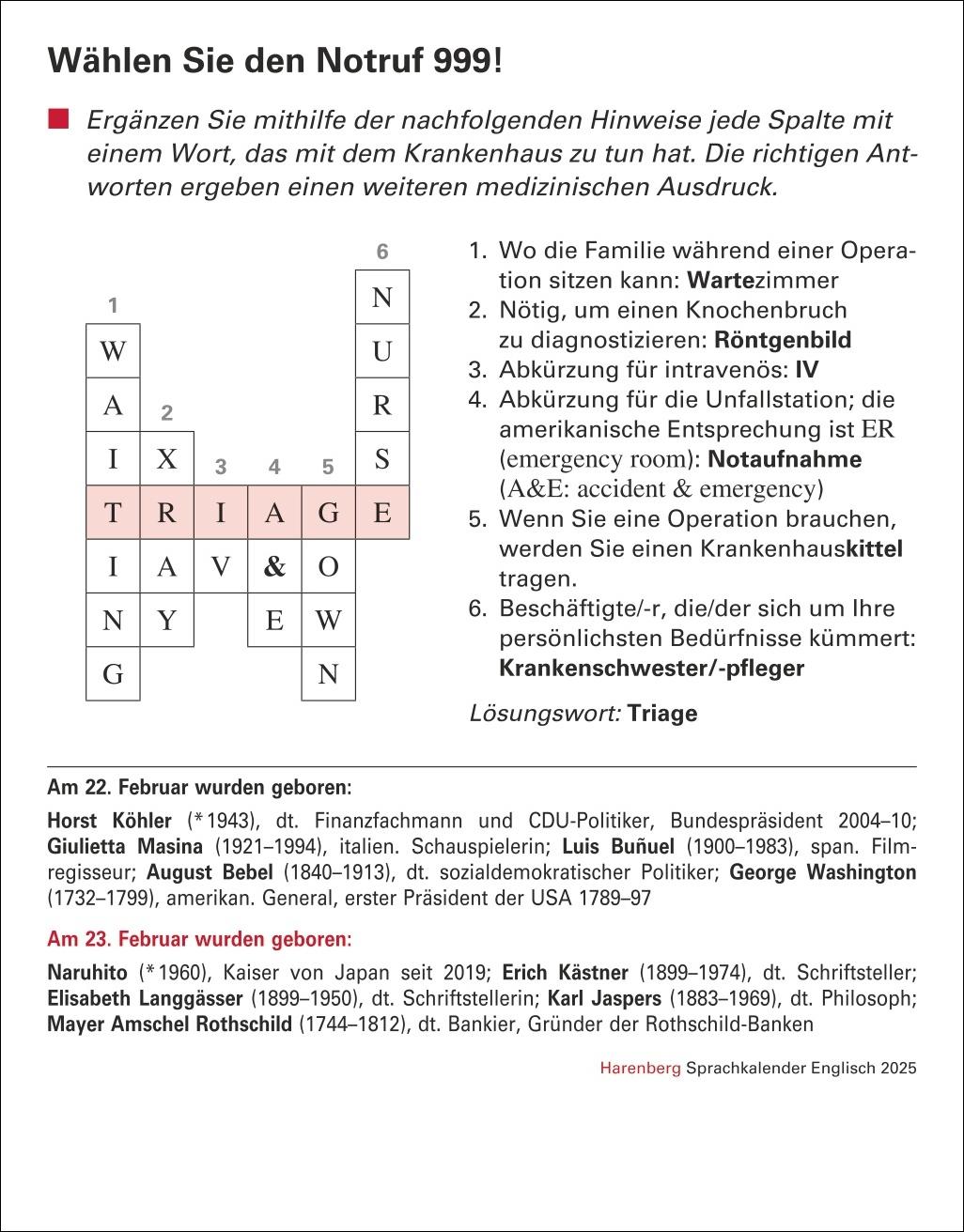 Englisch Sprachkalender 2025 - Englisch lernen leicht gemacht - Tagesabreißkalender