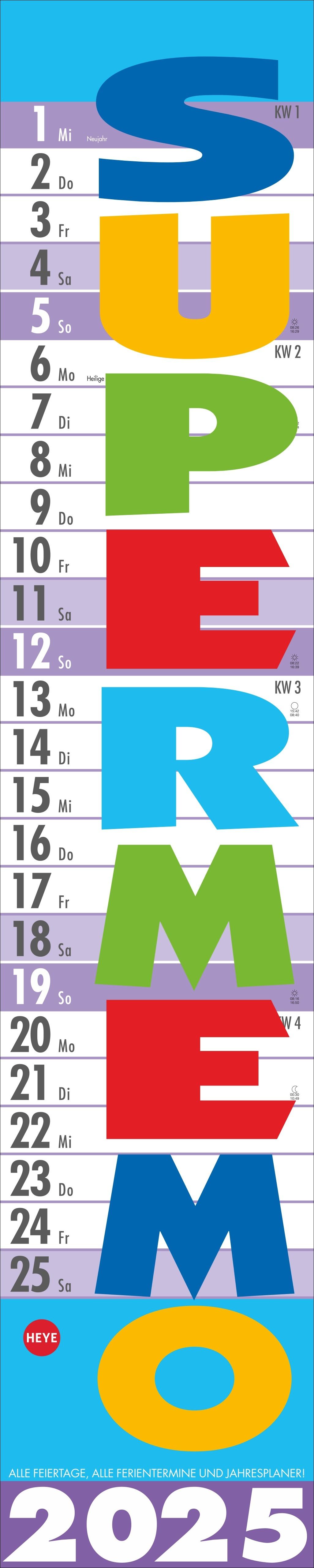 Supermemo Kalender 2025