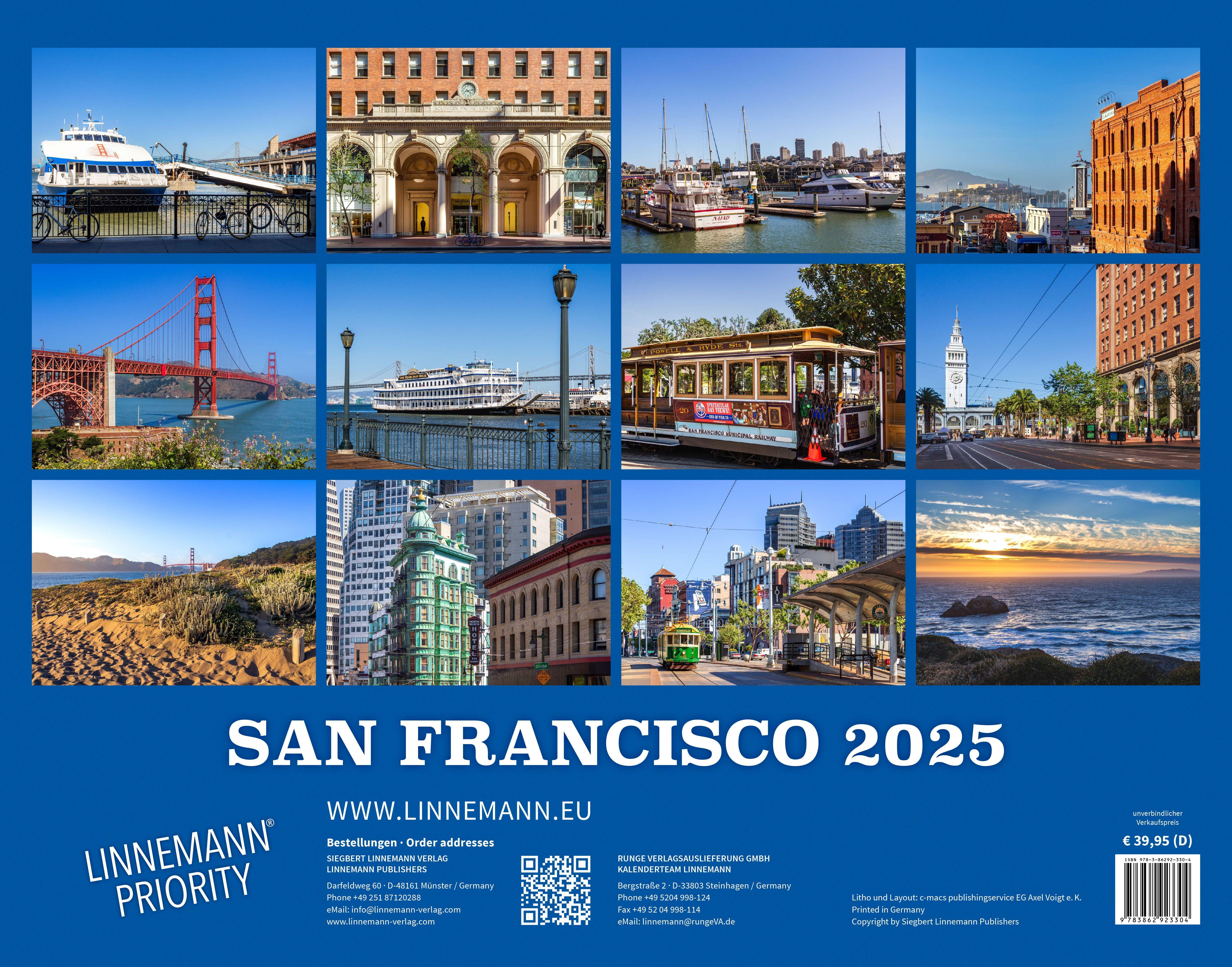 San Francisco 2025 Großformat-Kalender 58 x 45,5 cm