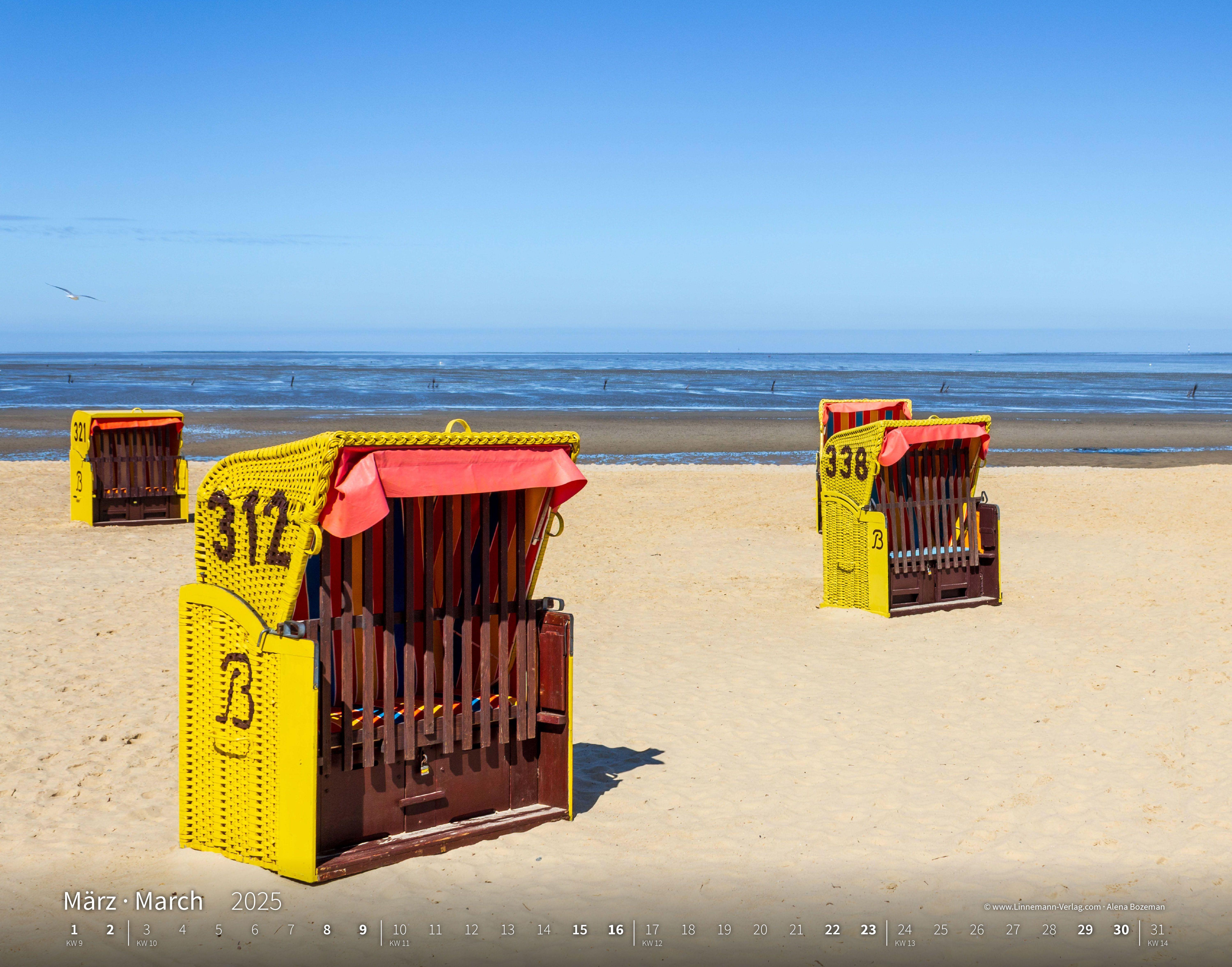 Nordsee 2025 Großformat-Kalender 58 x 45,5 cm