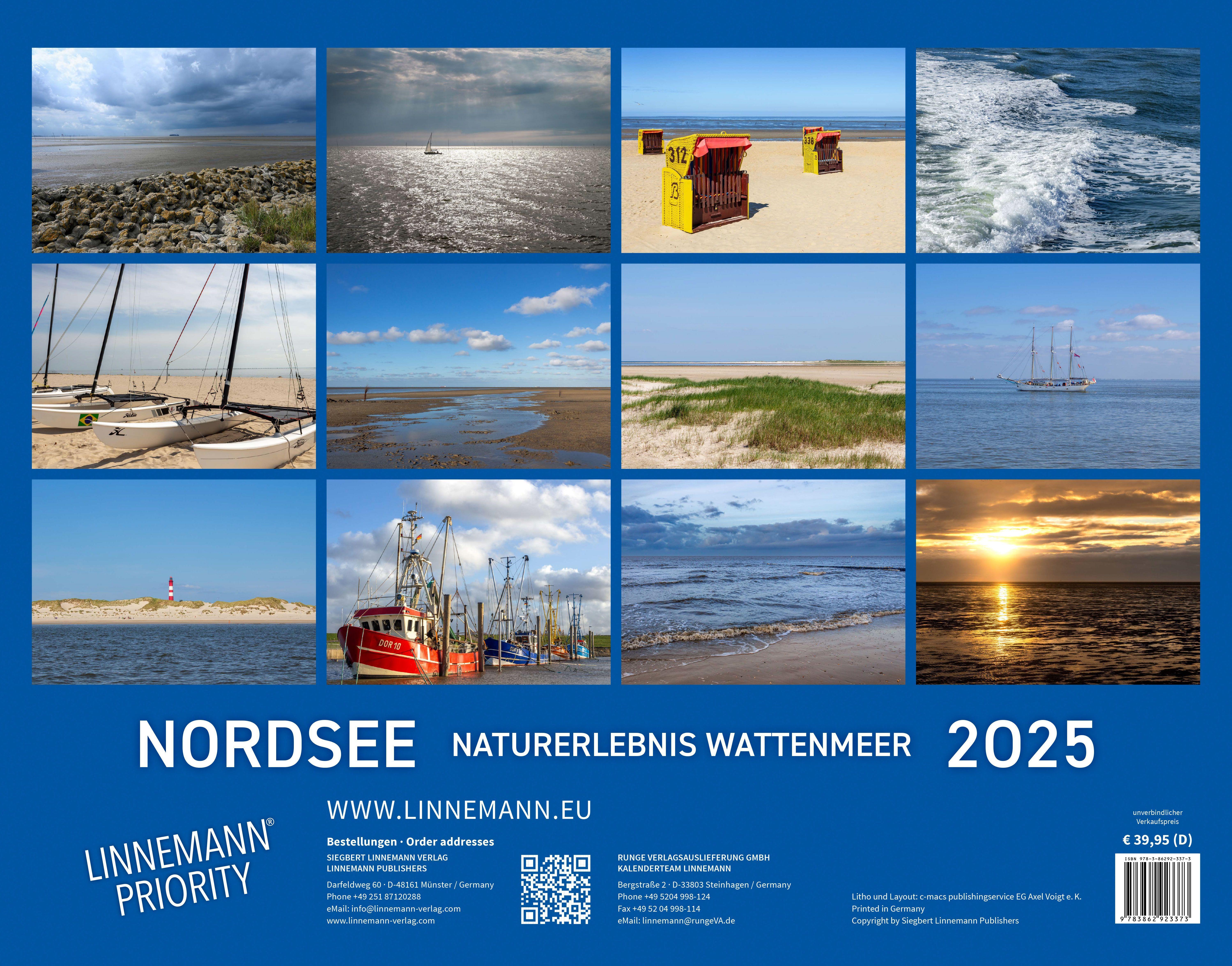 Nordsee 2025 Großformat-Kalender 58 x 45,5 cm