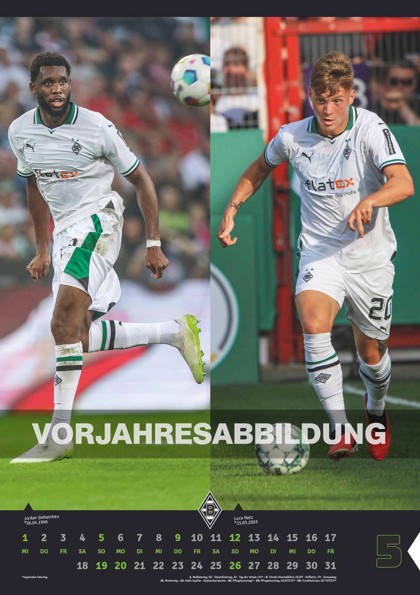 Borussia Mönchengladbach 2025 - Fußball-Kalender - Wand-Kalender - Fan-Kalender - 29,7x42 - Sport