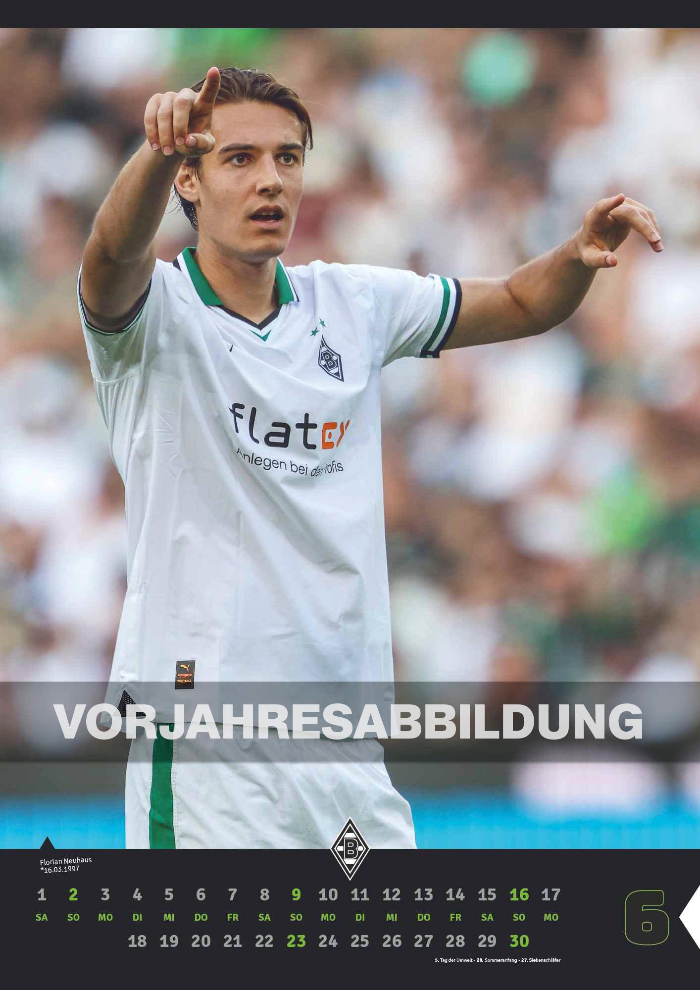 Borussia Mönchengladbach 2025 - Fußball-Kalender - Wand-Kalender - Fan-Kalender - 29,7x42 - Sport